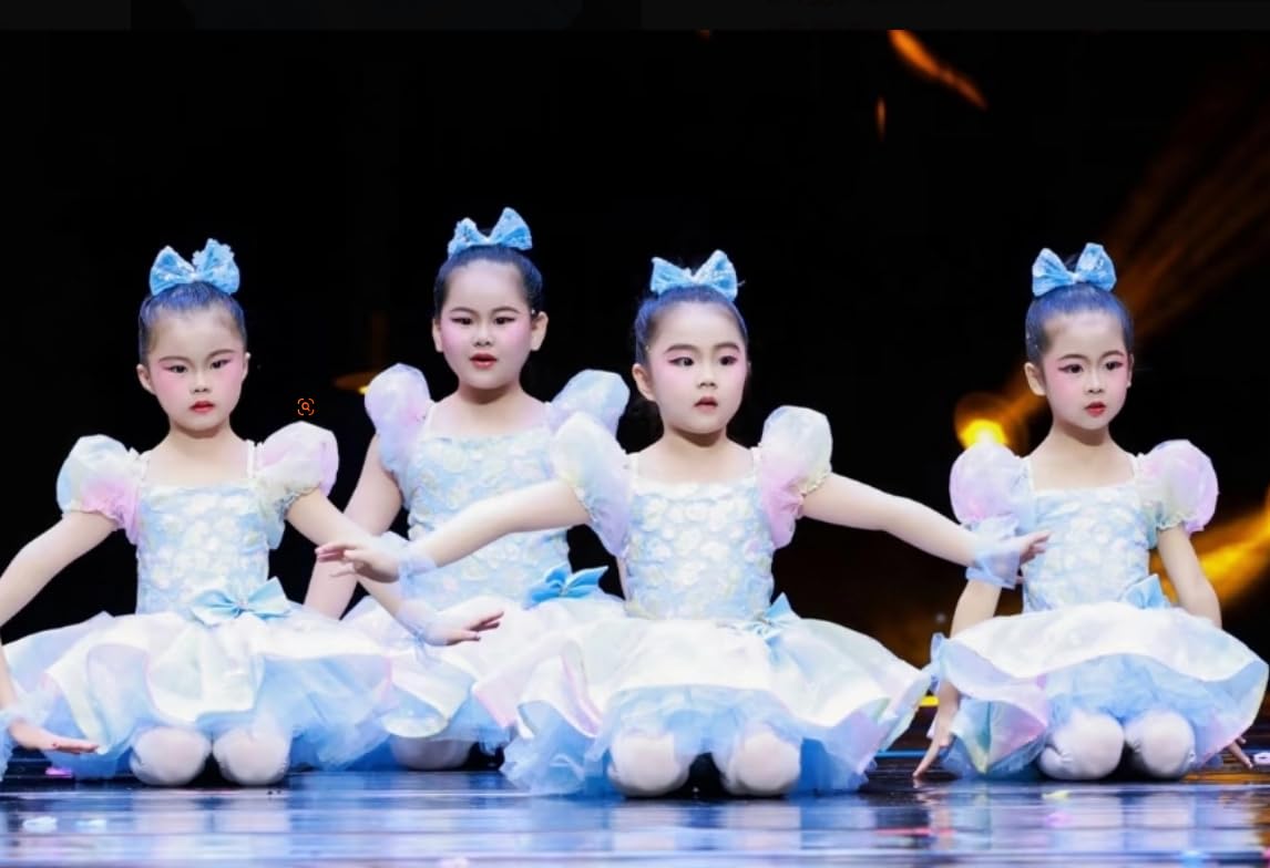 Ballerina-Kostüm für Mädchen, Tüll-Tutu, Ballett-Wettbewerbskleid | Tutu Kinderkostüm Kleiner Schwan mit Rüschenärmeln Spitze Stickerei und Pailletten