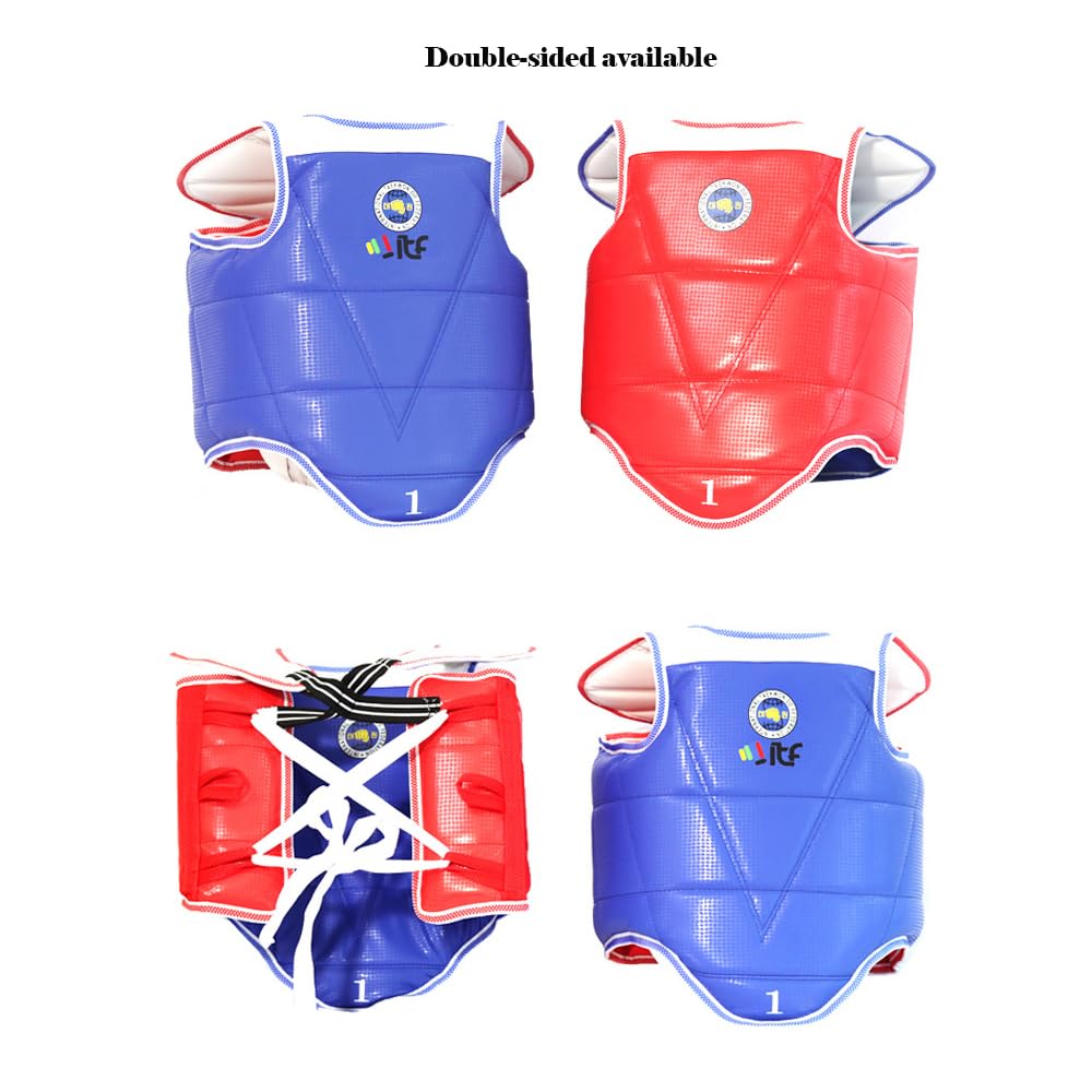 Taekwondo Karate Martial Arts TKD Reversible Chest Guard Abdominal Protector