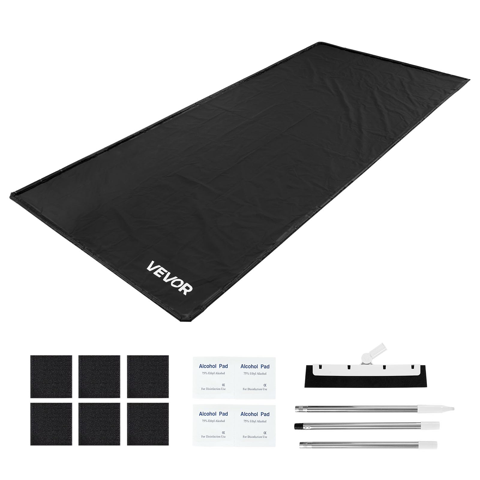 VEVOR Tappetino Antiscivolo per Garage, 2,4 x 5,5 x 0,03 m, con Tergivetro, Resistente e Impermeabile, Protezione per Pavimenti da Neve, Pioggia, Fango, Tappetino per Garage Officina, Nero