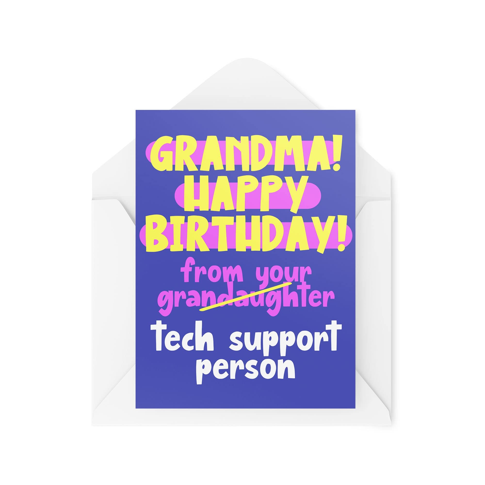 Funny Novelty Greeting Cards | Happy Birthday From Your Grandaughter | Birthday Grandma Grandparent Banter Best Friend Funny Joke | CBH1249