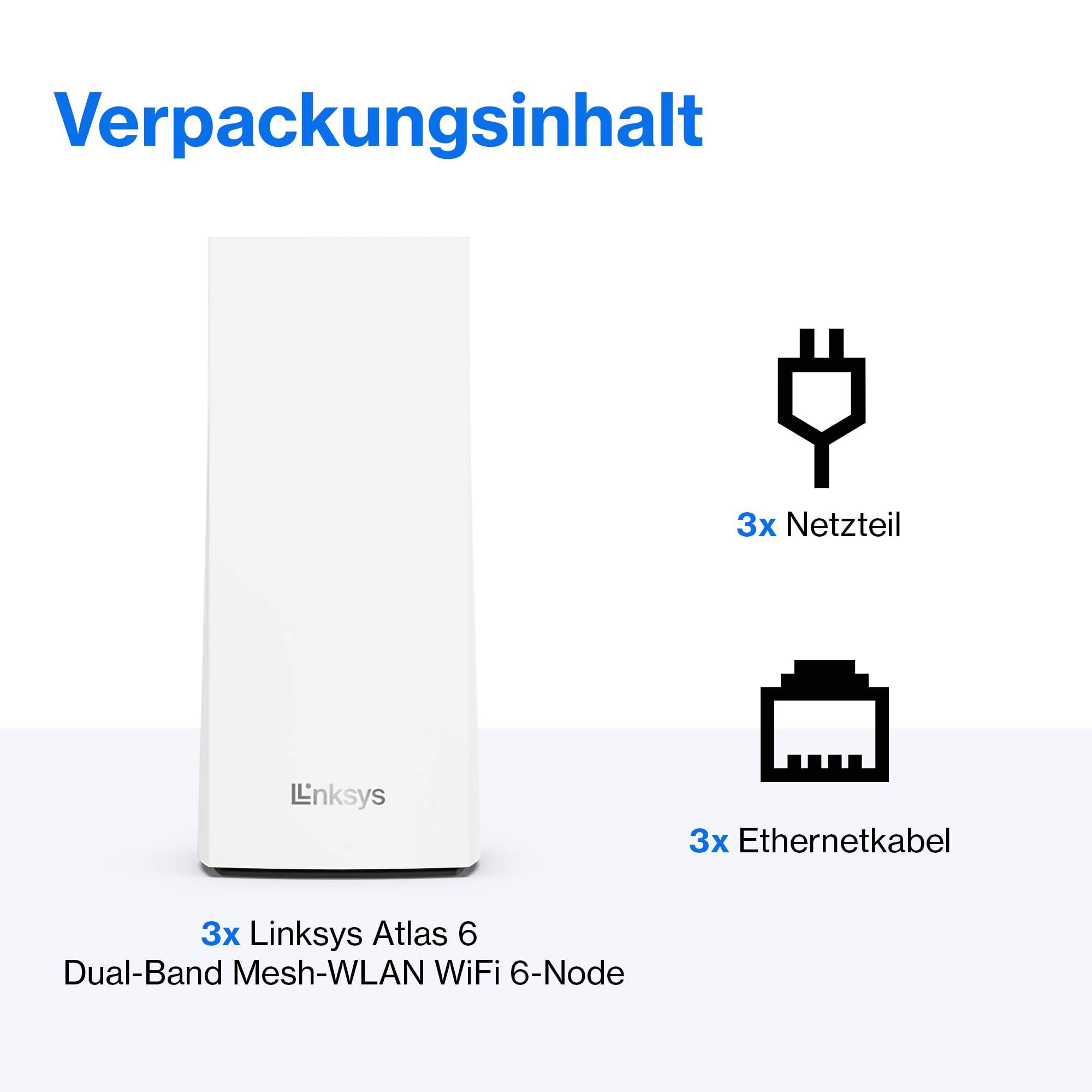 Linksys Atlas 6 Mesh-WiFi 6-System – Dual-Band AX3000 WLAN Router Extender mit 4-mal höherer Geschwindigkeit bis zu 3 – Bild 8