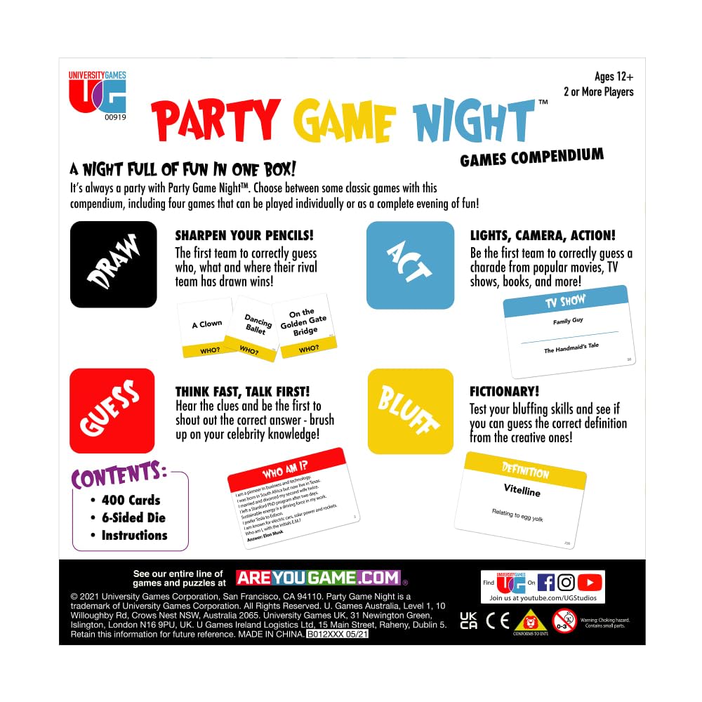 University Games Party Game Night Compendium Board Game, Assorted Color - Image 2