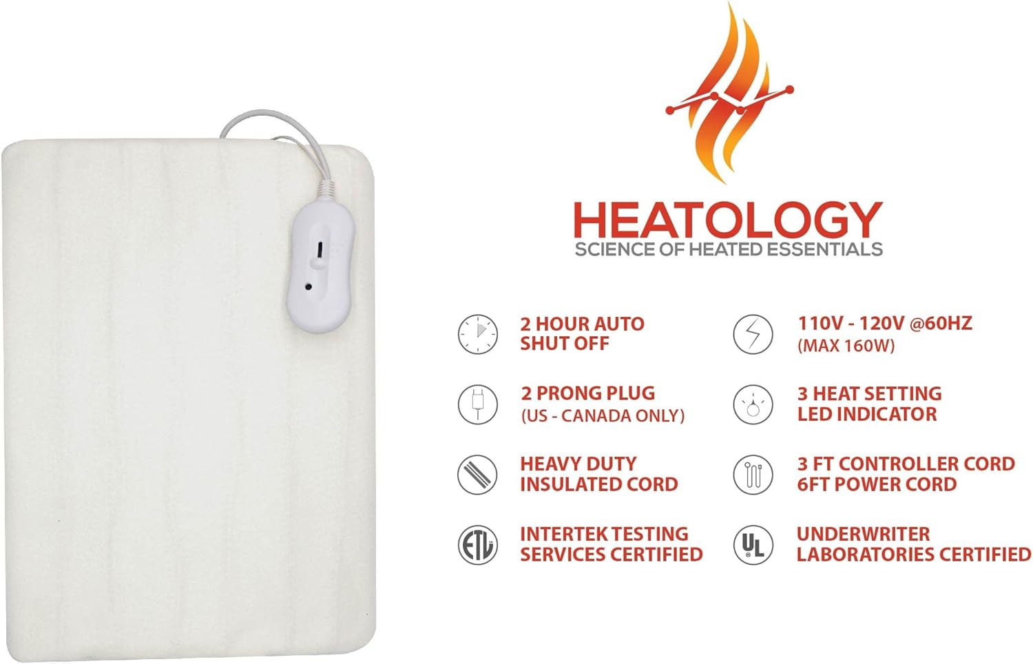 Review Heatology Electric Heated Mattress Pad (30" x 61") UL Certified