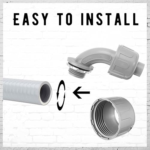 Miniatura 10 de Conector hermético para líquidos, conector de conducto eléctrico flexible no metálico, accesorios de conducto eléctrico de PVC de 90 grados para el