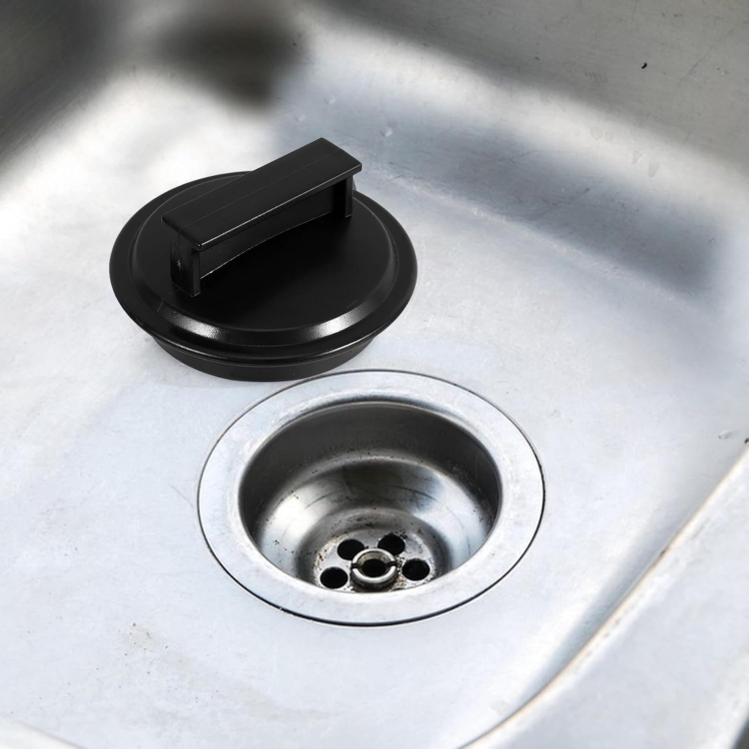 Garbage Disposal Cover Drain Insert Splash Guard for Kitchen Sink Black Plastic Easy to Use Smell Prevention Protector for Home Kitchens