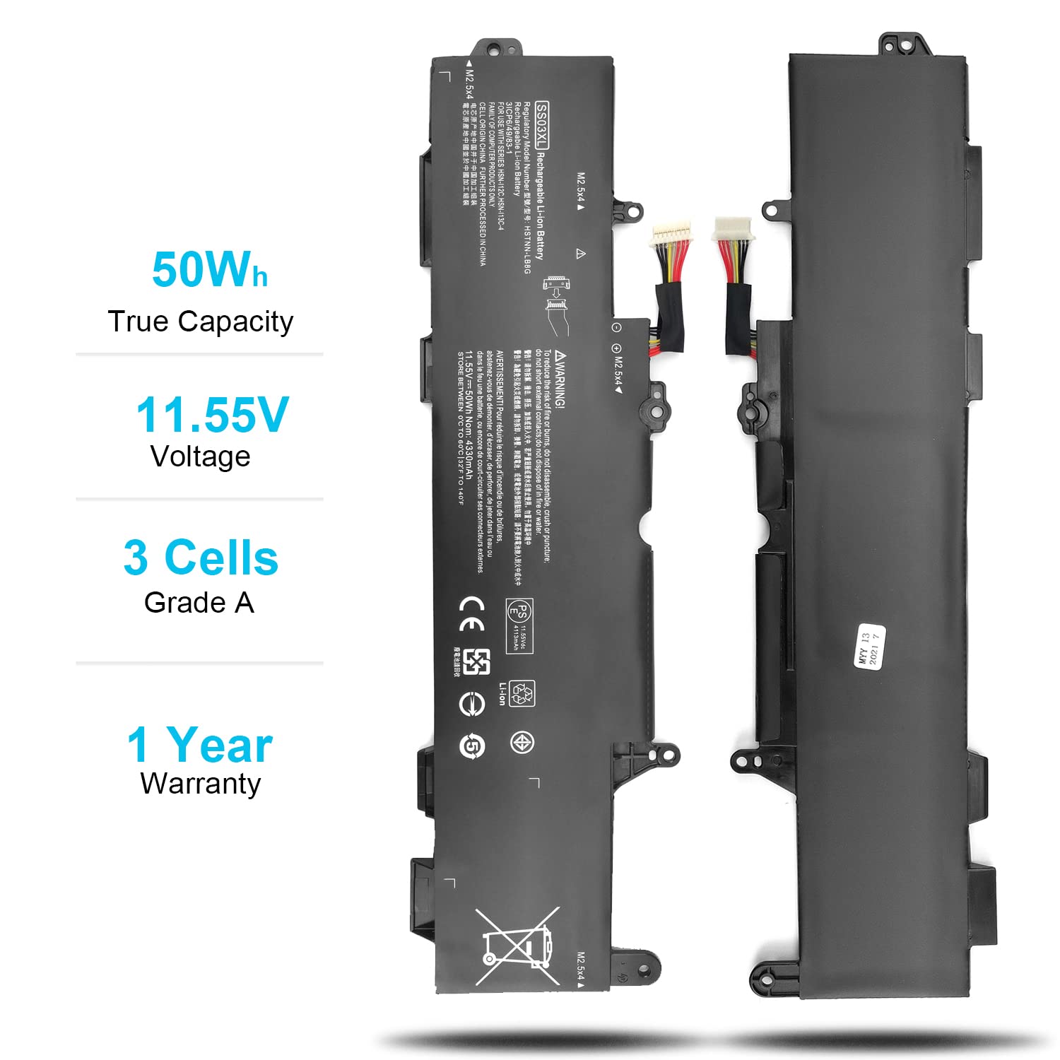 Amazon.com: 50Wh SS03XL 933321-855 Battery for HP EliteBook 840 