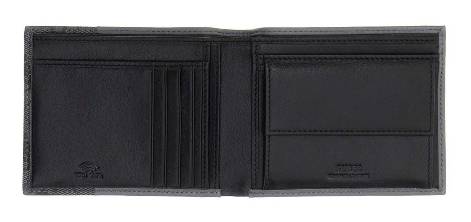 GUESS Pelle portafoglio Milano Bifold Black/Antracite grigio