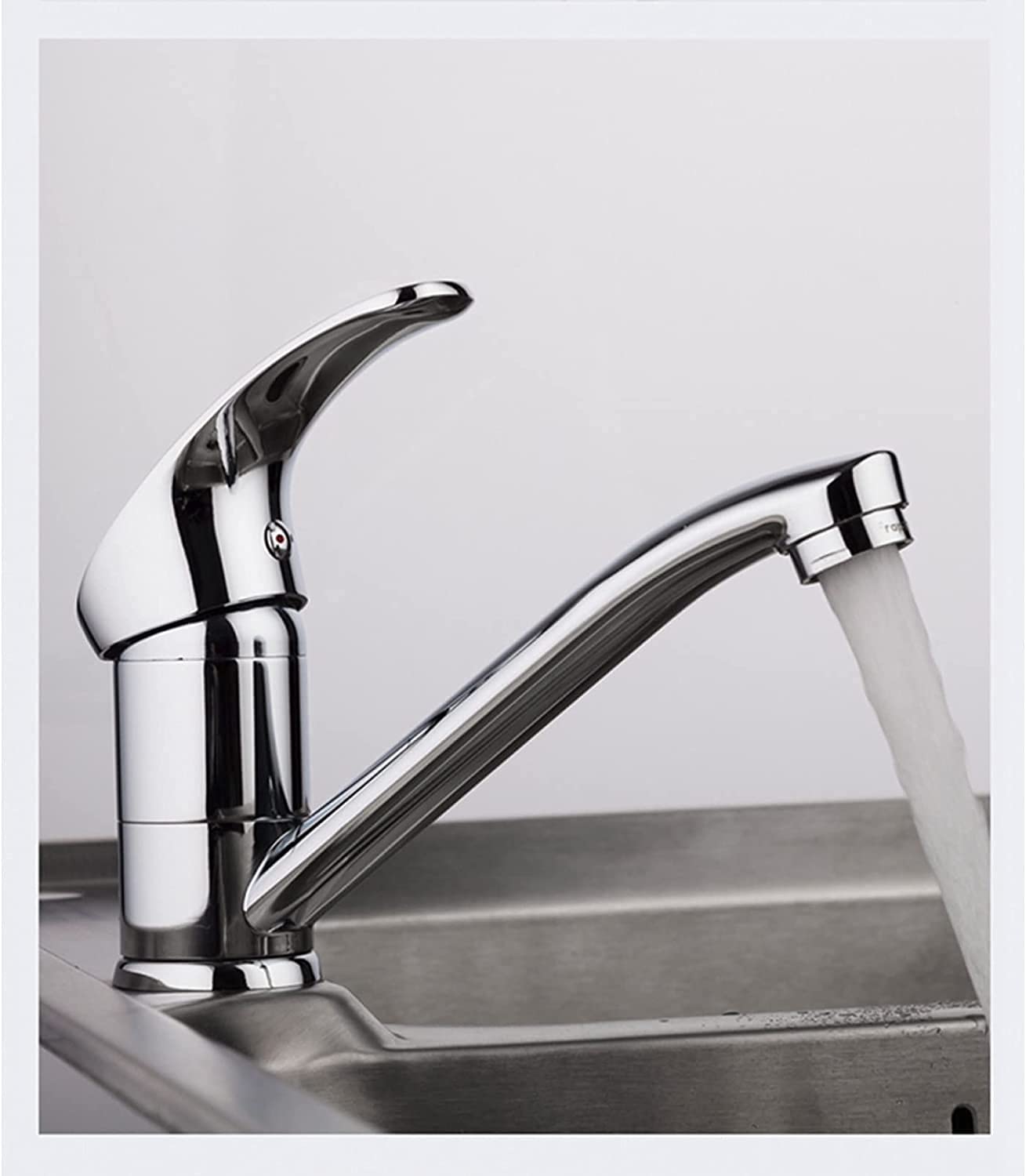 ZQFHSX Faucets,Water-Tap Kitchen Faucet Chrome Brass Single Handle 360 Degree Rotation Hot and Cold Water Classic Sink Tap