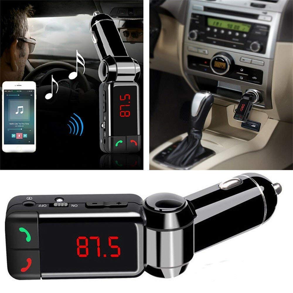 eWINNER Mini Bluetooth Car Kit MP3 Player with Hands-Free FM Transmitter SD USB Charger for iPhone Samsung