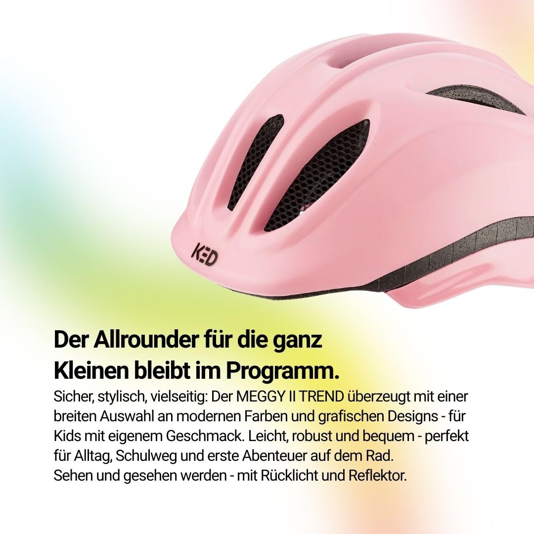 KED Casco de Bicicleta Meggy II Trend para niños, Fabricado en Alemania, luz Trasera LED, tecnología MaxShell y Ajuste preciso del tamaño