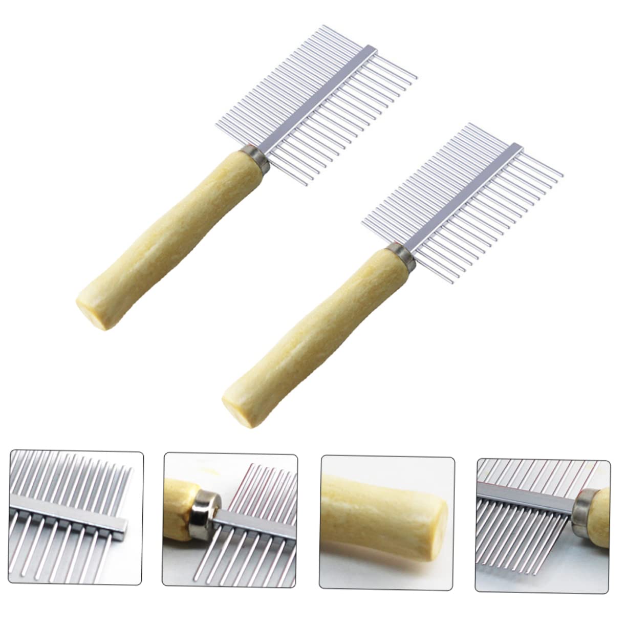 COLLBATH Pet Grooming Comb Set Dog Slicker Brush Cat Brush for Shedding Removal