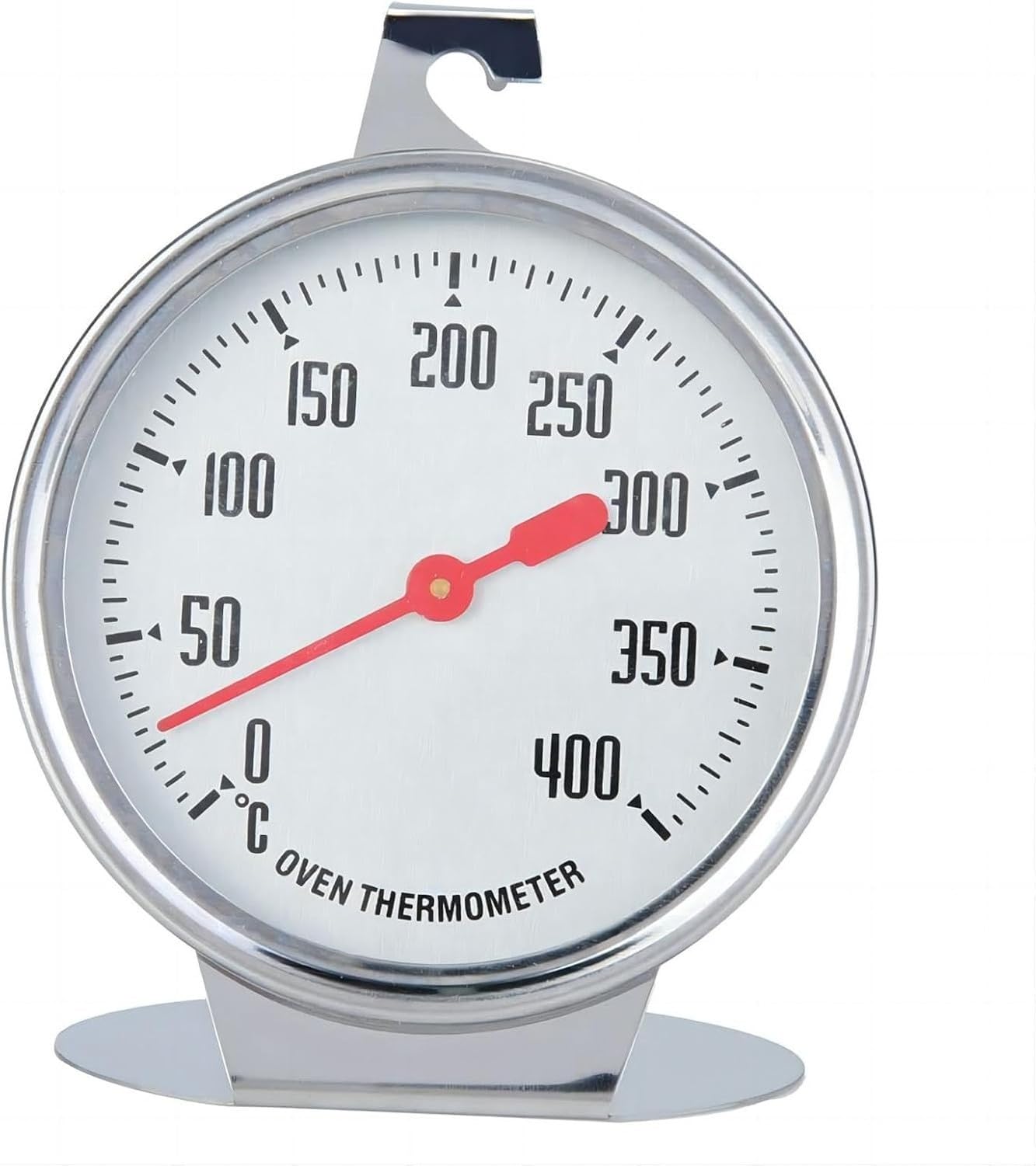 Termometro da Forno in Acciaio Inox, Termometro a Quadrante con Supporto da Appoggio, Misura Temperatura 0~400℃ per Cucina, BBQ, Cottura al Forno