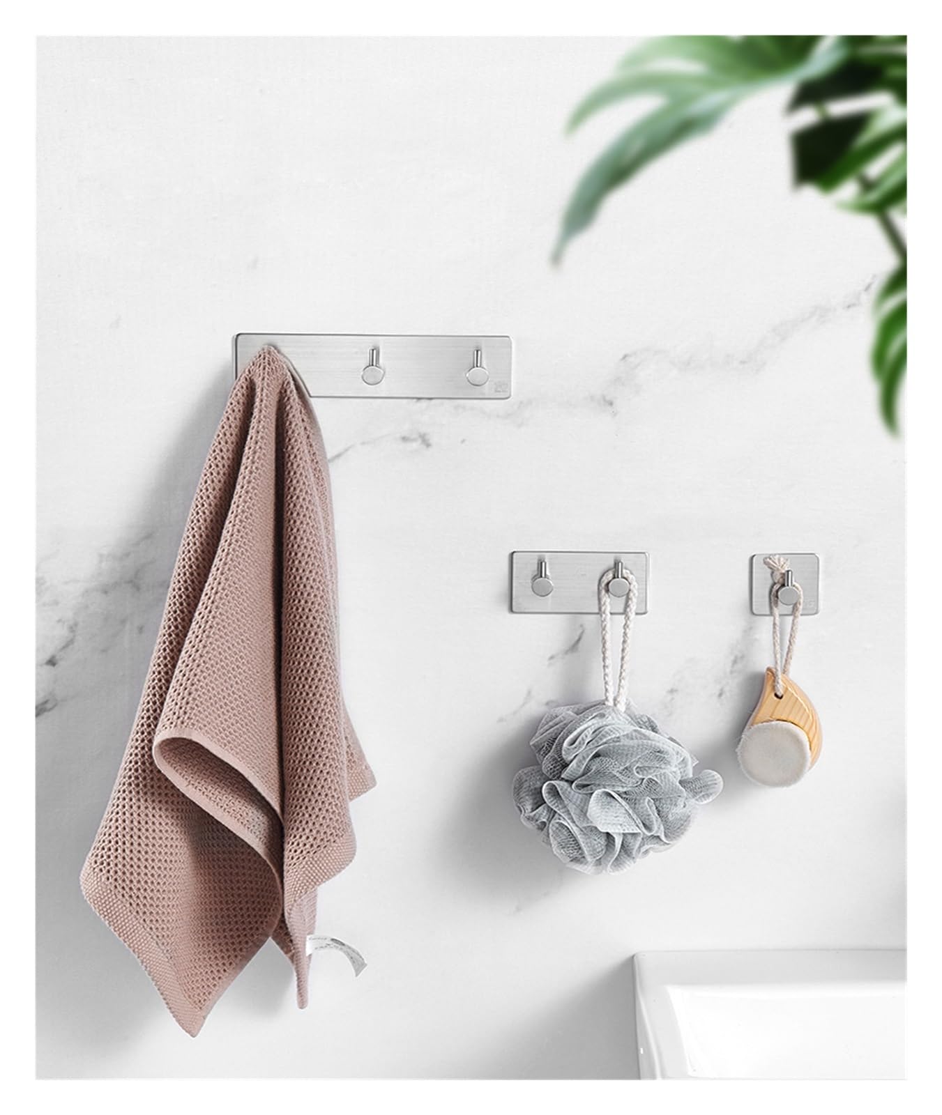 Perchero de pared, ganchos autoadhesivos 3M for puerta(2 Hook)