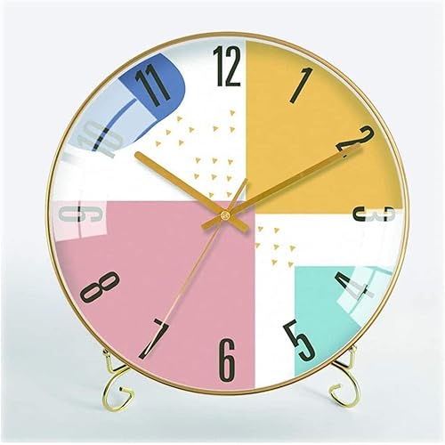 MINDONG HZH Table Clock 13.8 Inches, Table ClockCreative, Stylish, Simple StyleBedroom, Living Room, StudyMantel Clock, Color DialDesk Clock Desk