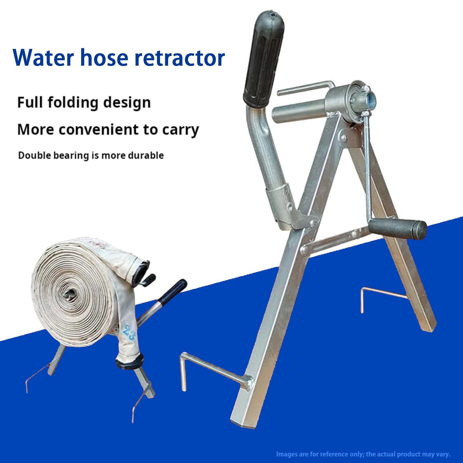 Dispositivo di Stoccaggio Portatile for Avvolgimento di Tubi Dell'acqua Antincendio, Irrigazione Portatile for Terreni Agricoli, Strumento Avvolgitubo, Tubo Interamente In Metallo