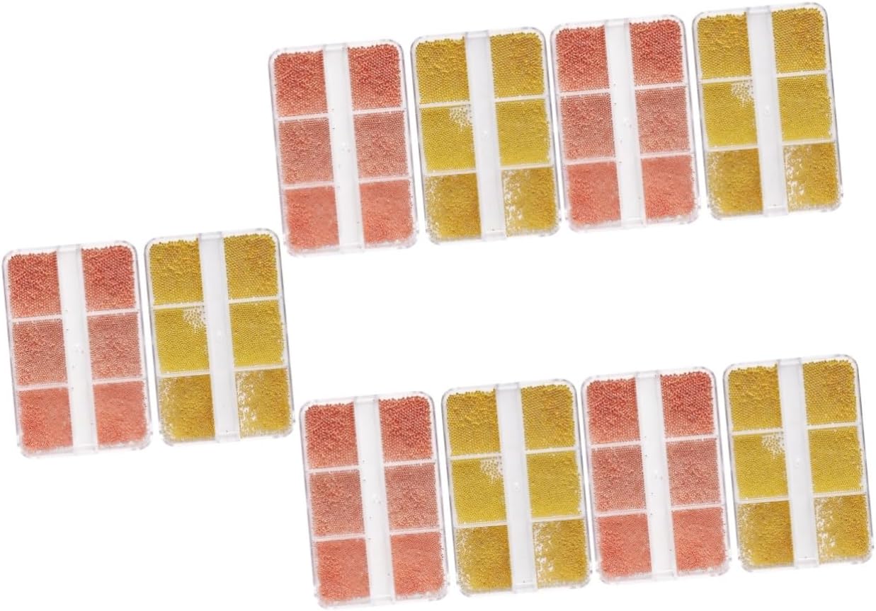 Colorful Nail Beads Set of Mixed Steel Bead Nail Charms for Art Decoration for Manicure and Includes Gold Rose