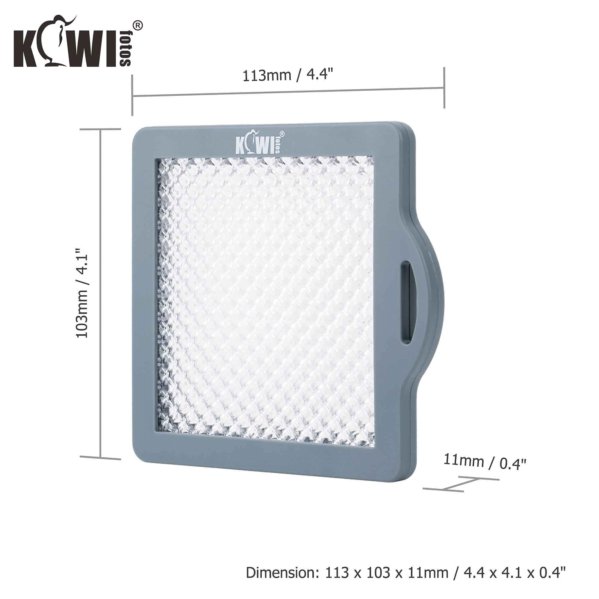 KIWIFOTOS 3"x3" Universale Resistente e Leggero Bilanciamento del Bianco Fltro con Cordino per Tracolla per Obiettivi fino a 82mm, Certificata 18% di Trasmissione per Misurazione come Grey Card