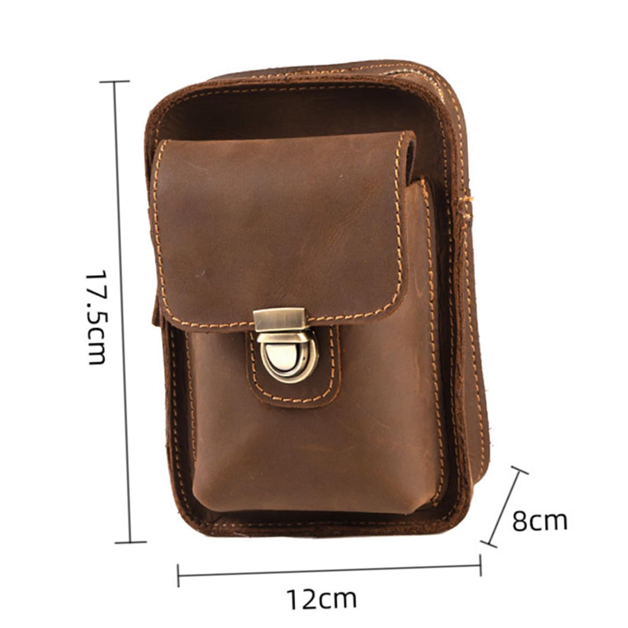Riñonera de Cuero Marrón para Teléfono, Estilo Retro, Bolsa de Cintura Práctica para Deportes al Aire Libre, Protege el Móvil y Fácil de Usar