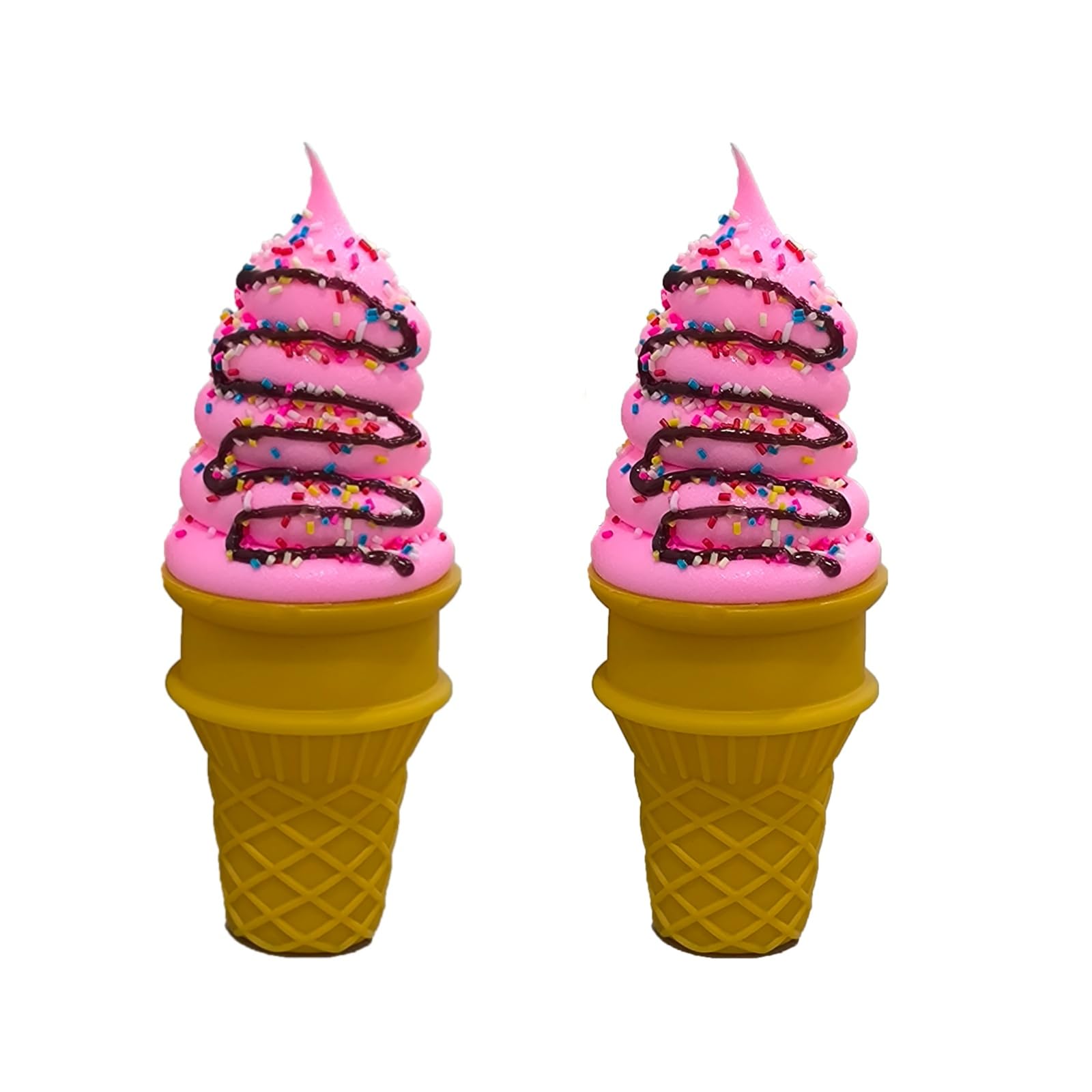 2PCS Artificial Ice Cream Decor Fake Dessert Display Fake Dessert Models Food Display for Bakery Photography Home Kitchen Lifelike (Dark Pink)