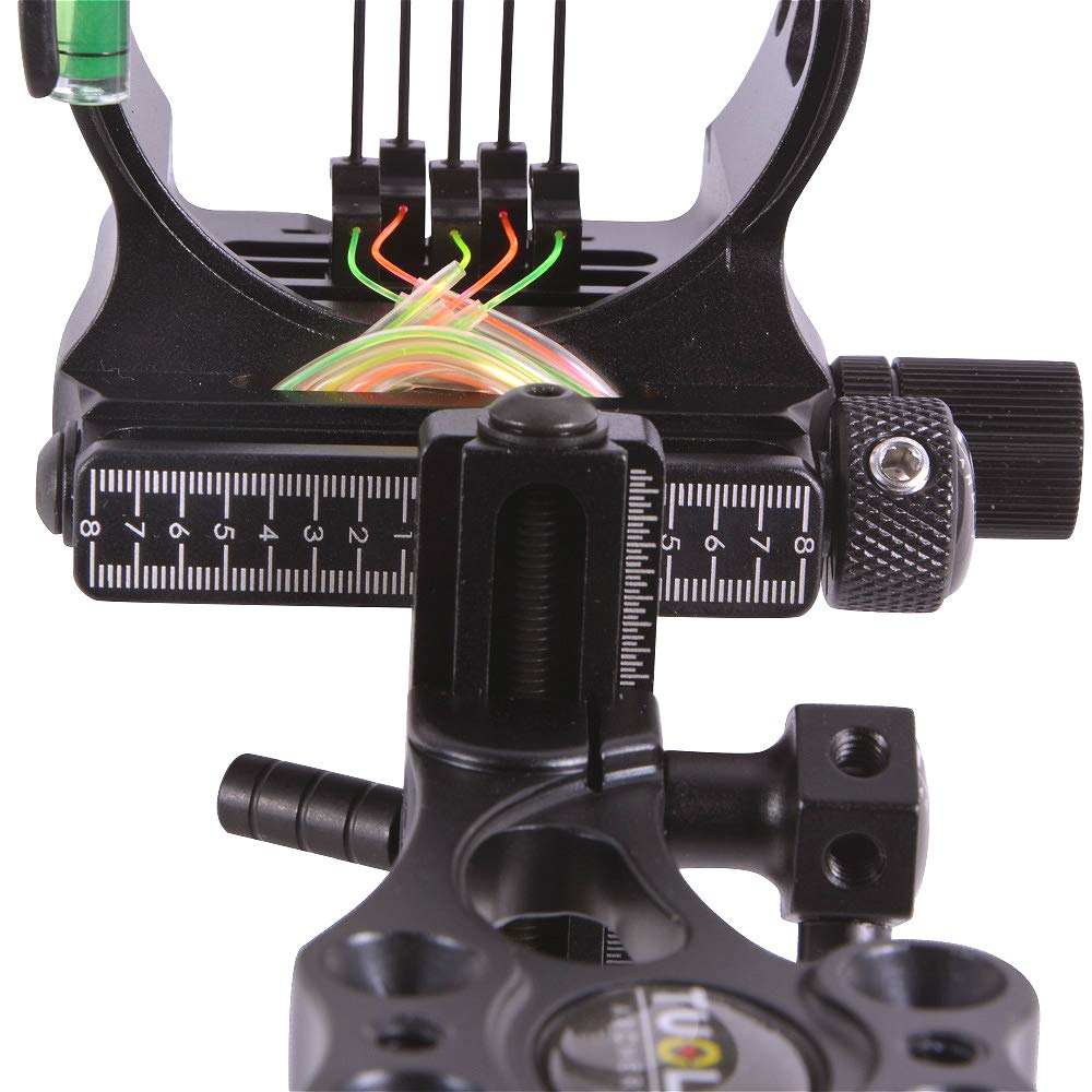 AMEYXGS Tiro con L'Arco Bow Sight Mirino per Arco Composto 5 Pin Vista Mirini Regolabile Mancino e Destrorso