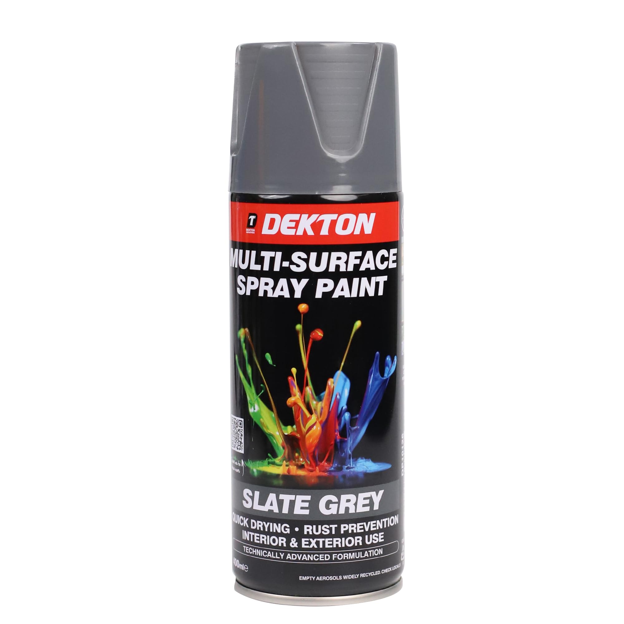Dekton Quick-Dry Aerosol Spray Paint, Interior And Exterior Usage – Slate Grey for Metal, Wood, and Plastic |Rust Prevention|Ideal for Fixtures Furniture's Components Projects