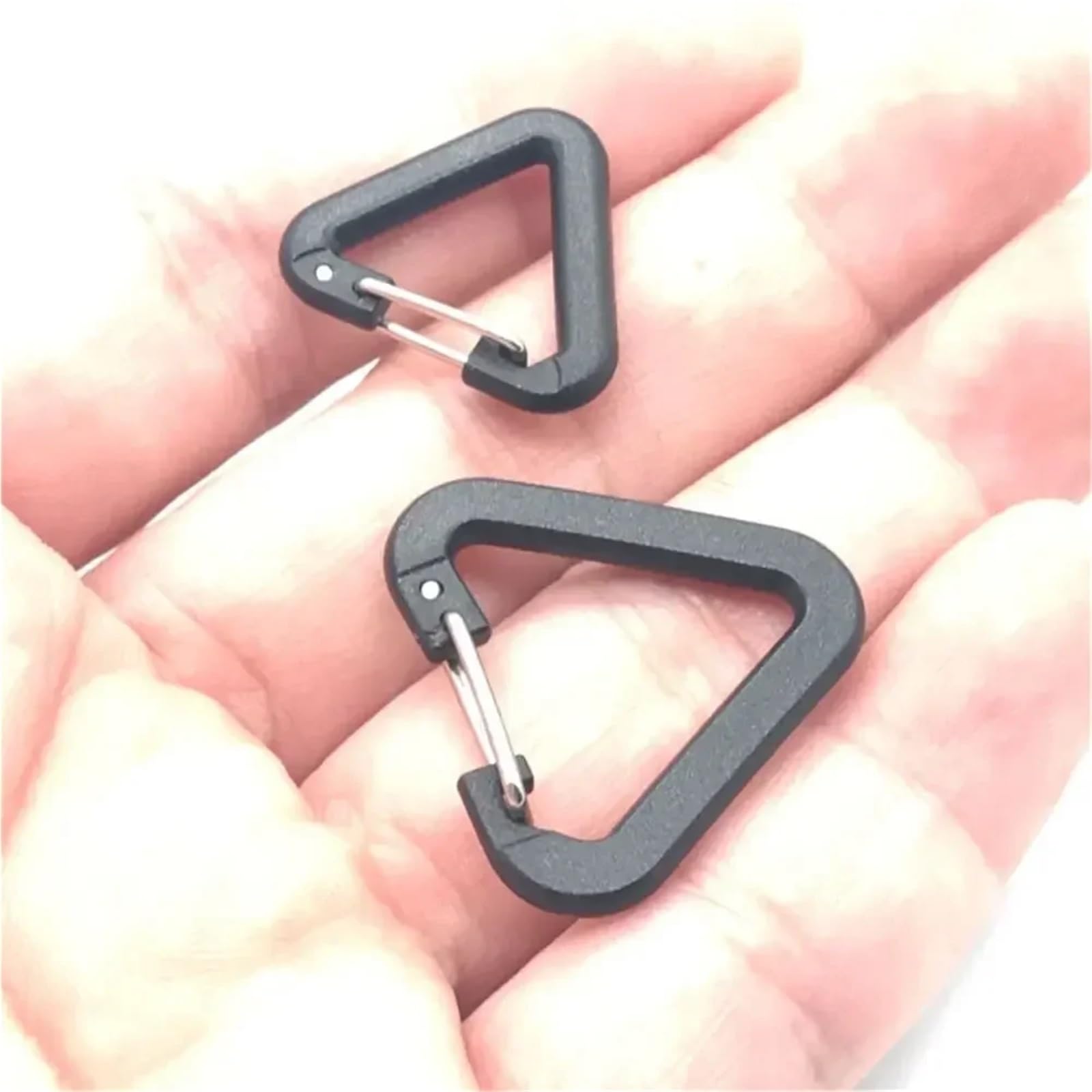 Dreieck Karabiner aus Kunststoff, für Camping, Wandern, Schlüsselanhänger, Haken für Ledertasche, Gürtel, 300 Stück