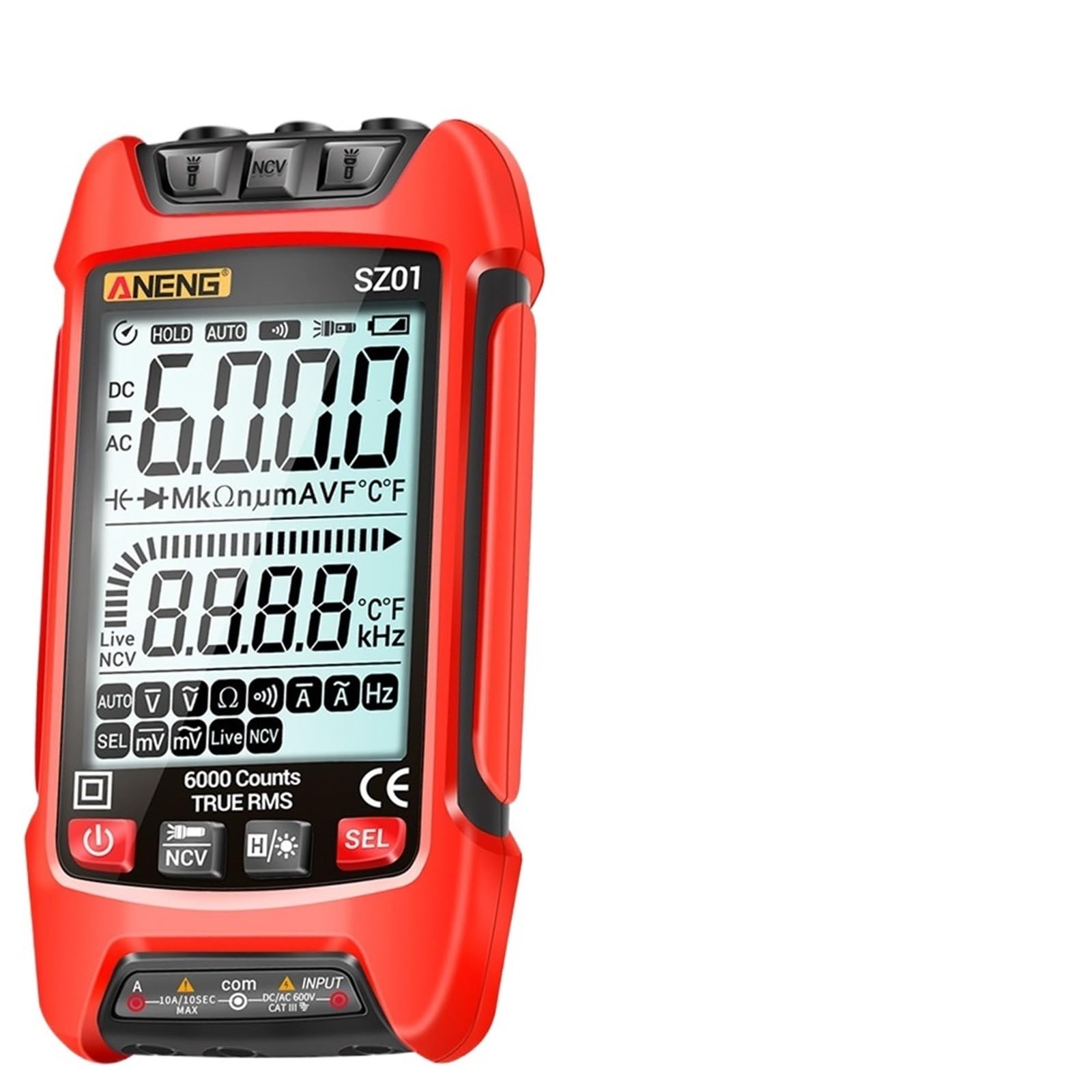 SZ01 6000 conteggio multimetro digitale professionale misuratore di capacità elettrica AC/DC corrente tensione tester strumenti elettricista(SZ01 Orange Pro)