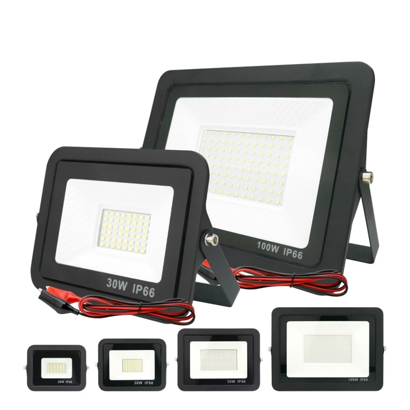 Luci da giardino DC12V Led Flood Light 20W 30W 50W 100W Proiettore for esterni Faretto IP66 Riflettore di luce impermeabile Luci LED portatili da 12 Volt Uplight per esterni(100W)
