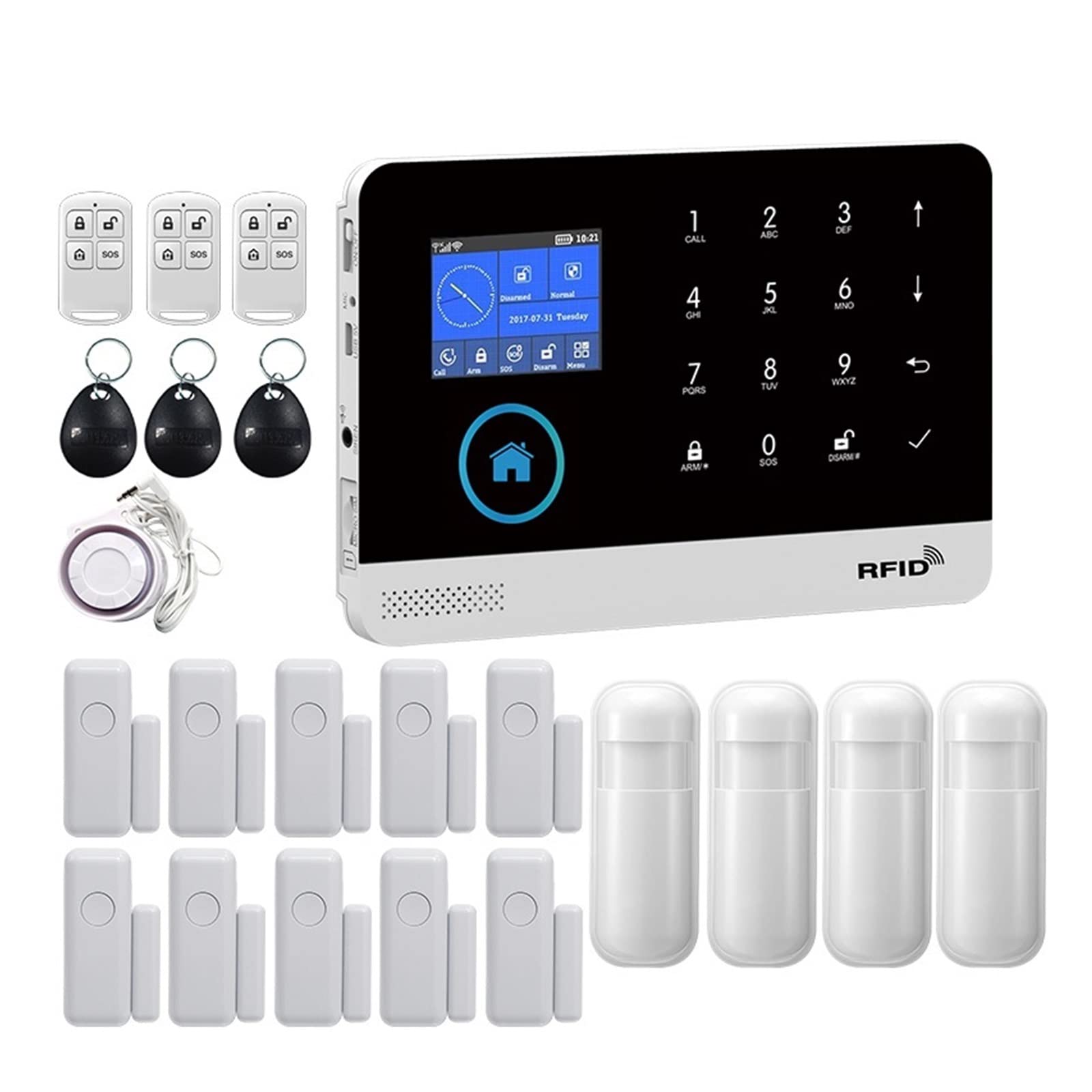 CUDTAPI Wireless GSM Home Security Alarm System For Tuya Smart With Motion Sensor(I)