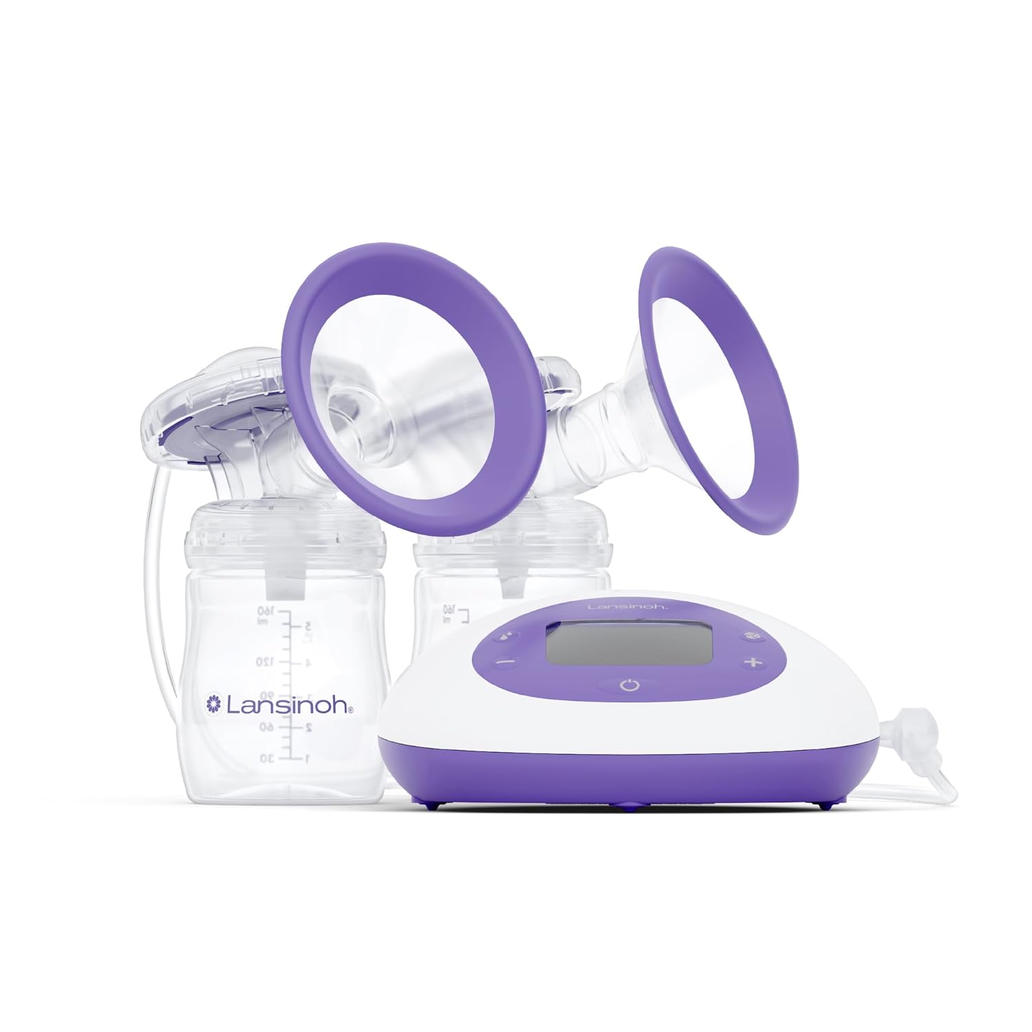Lansinoh Signature Pro Portable Double Electric Breast Pump with LCD Screen | 3 Power Modes, 25mm Flanges, 2 Bottles, 1 Slow Flow Nipple, &amp; Carry Bag