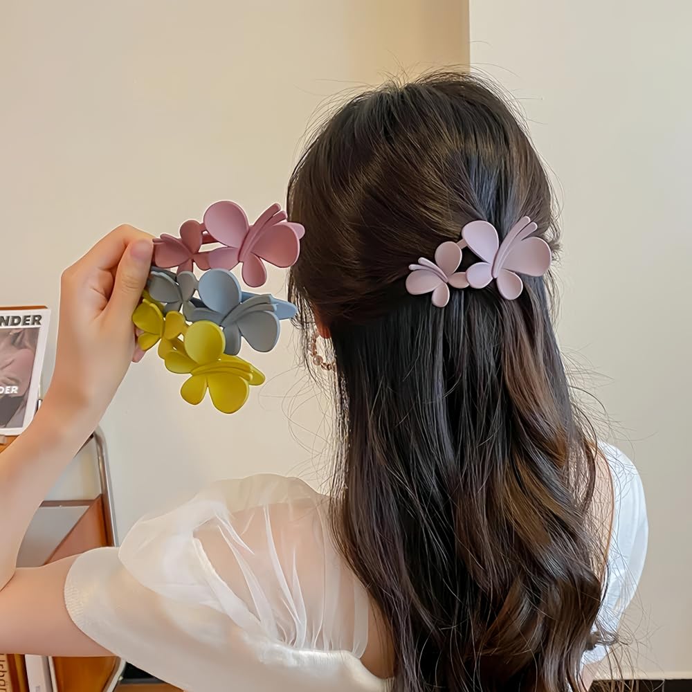 Lilibeila 6 Pcs Butterfly Hair Clips Matte Duckbill Hairpins Large Duck Beak Hair Clip Claw Clip for Thick Hair Daily Hair Accessories for Women Girls - Image 4