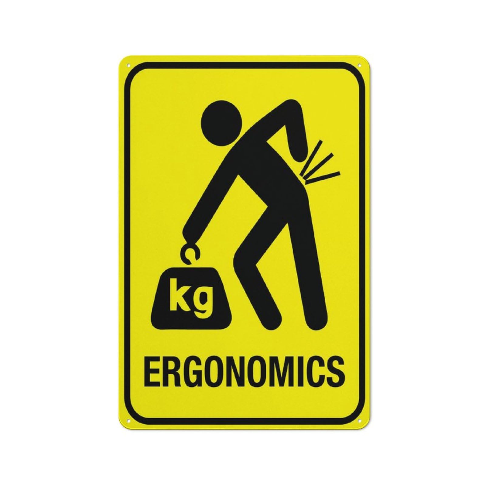Ergonomics Sign, 8x12 Inch Rust-Free Aluminum Outdoor Metal Tin Sign for Home, Business, Yard