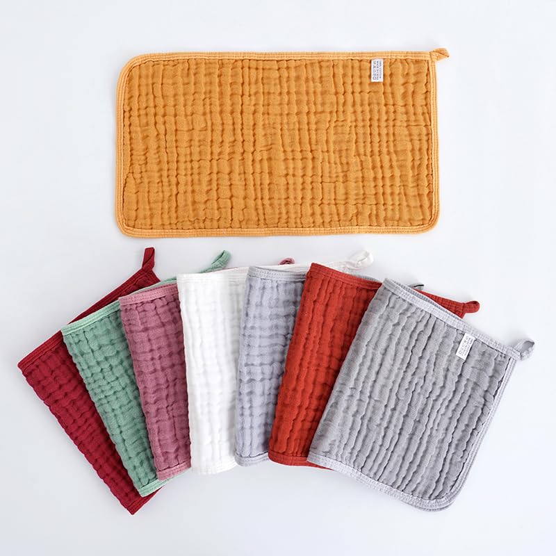 Image of Muslin Burp Cloths for Baby,100% Cotton Baby Washcloths for Baby, Large 20''X 10'' Super Soft and Absorbent,10 Pack (Dark Green, 25 * 50)