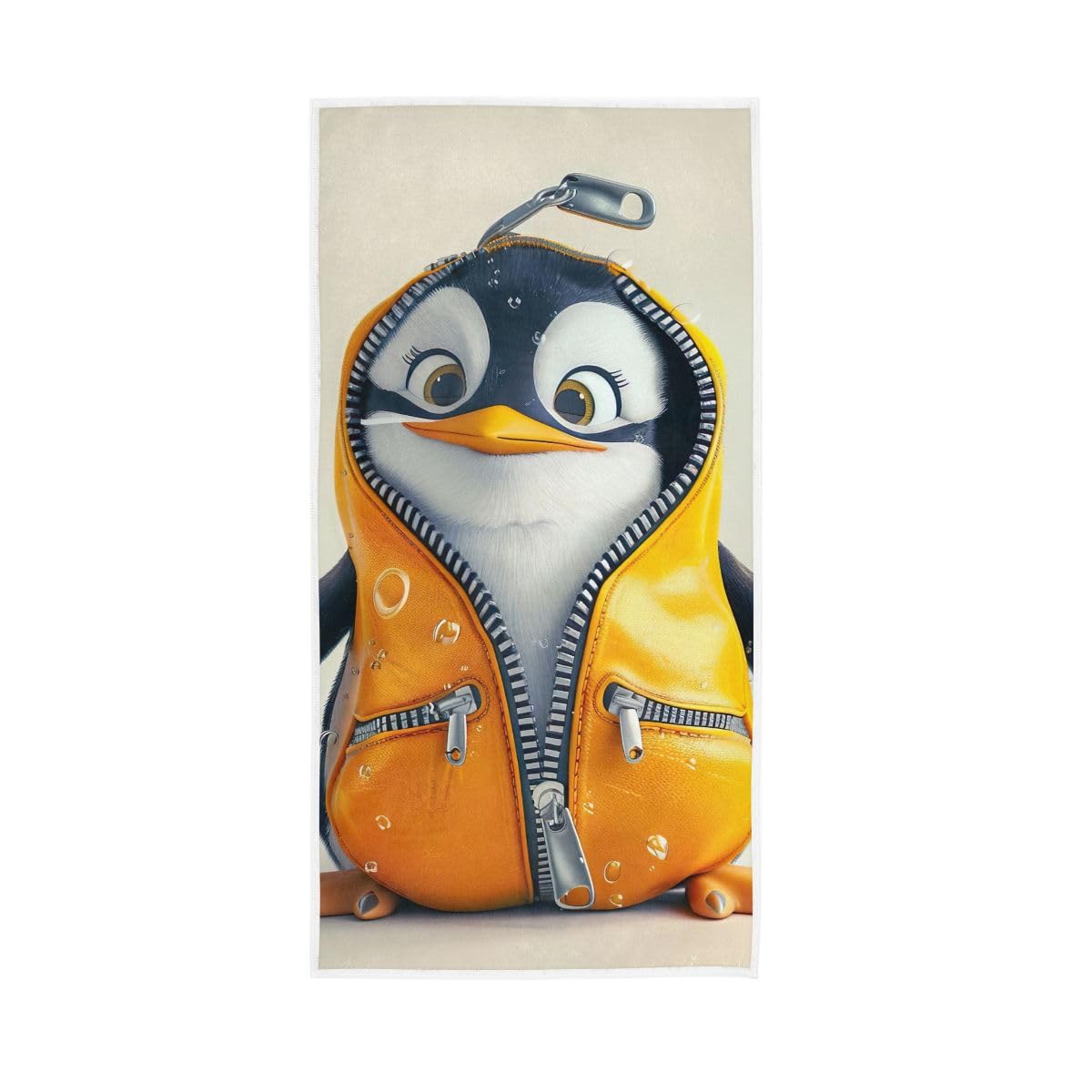 HUYGD Cute Penguin with Coat Guest Hand Towels for Bathroom, Hand Towel for Bathroom, Shower, Hotel, Spa 15 x 30 Inches