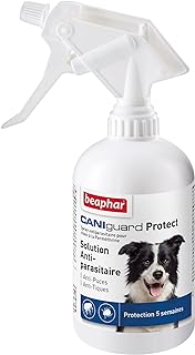 BEAPHAR – CANIGUARD Protect – Spray antiparasitaire pour Chien à la Perméthrine – Agit Contre Les puces et Les tiques – Très Longue Protection jusqu'à 5 semaines – Pulvérisateur de 250 ML