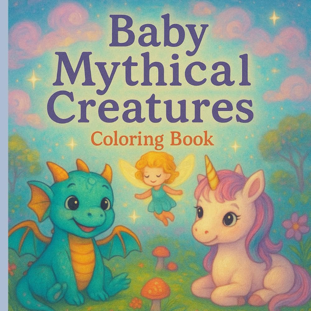 Baby Mythical Creatures Coloring Book: Coloring Book for 8 plus