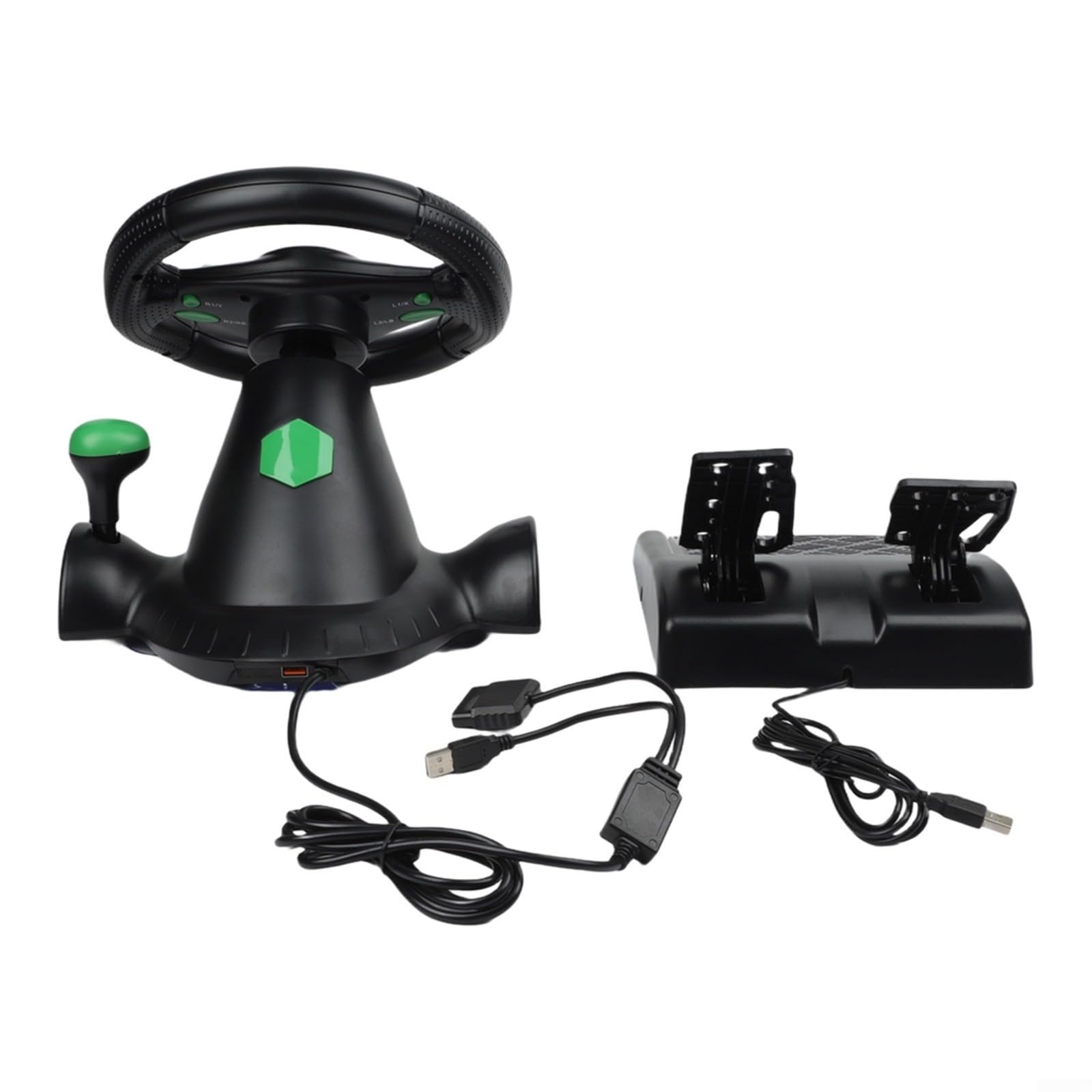 RiseNova Volante auto ABS USB con pedali vibrazione compatibile con interruttore per xbox per ps4 per ps3 giochi PC (4 in 1)