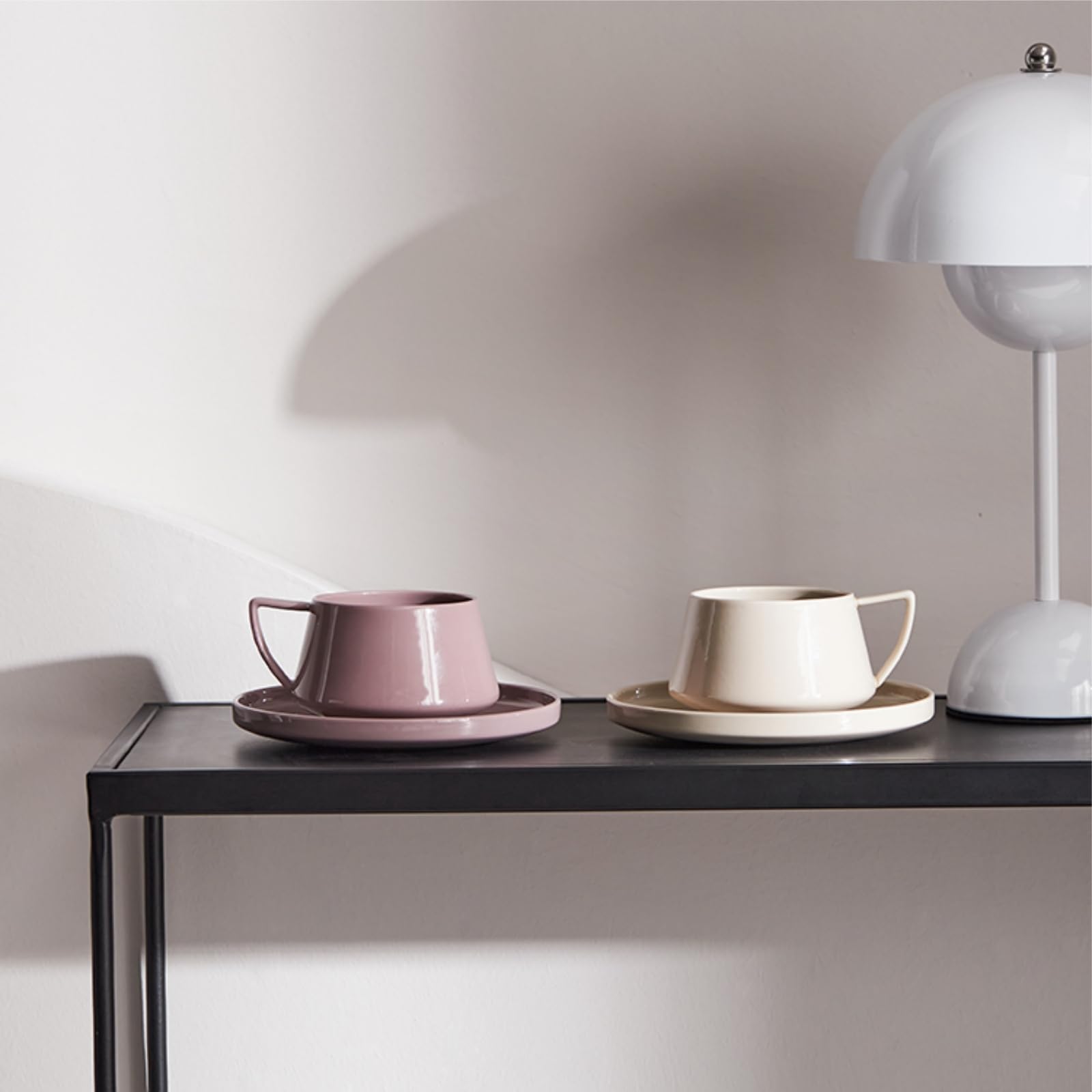 Filiżanki do kawy, filiżanki ceramiczne, zestawy spodków po zakończeniu noon, prezenty dla przyjaciół, prezenty bożonarodzeniowe (fioletowe taro)