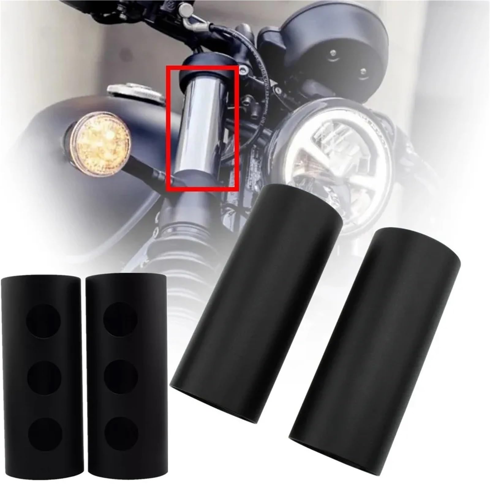 Copri Forcella Forcelle Moto Copertura ammortizzatori forcella anteriore superiore in lega di alluminio per moto, adatta per Triumph Bonneville Bobber 2017-2023(Smooth)
