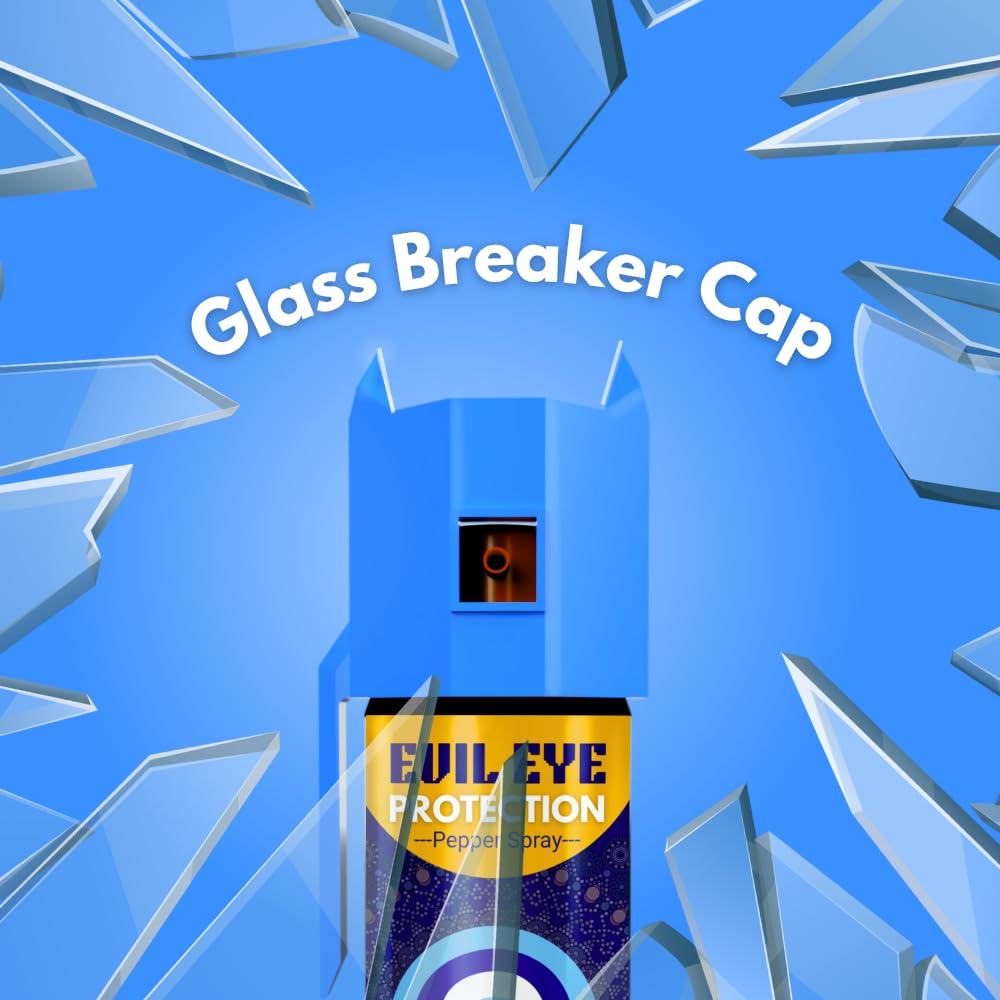 Evil Eye Protection Pepper Spray, Self Defence Spray with Glass Breaker Cap, Includes Holster by Devil Will Cry Brand