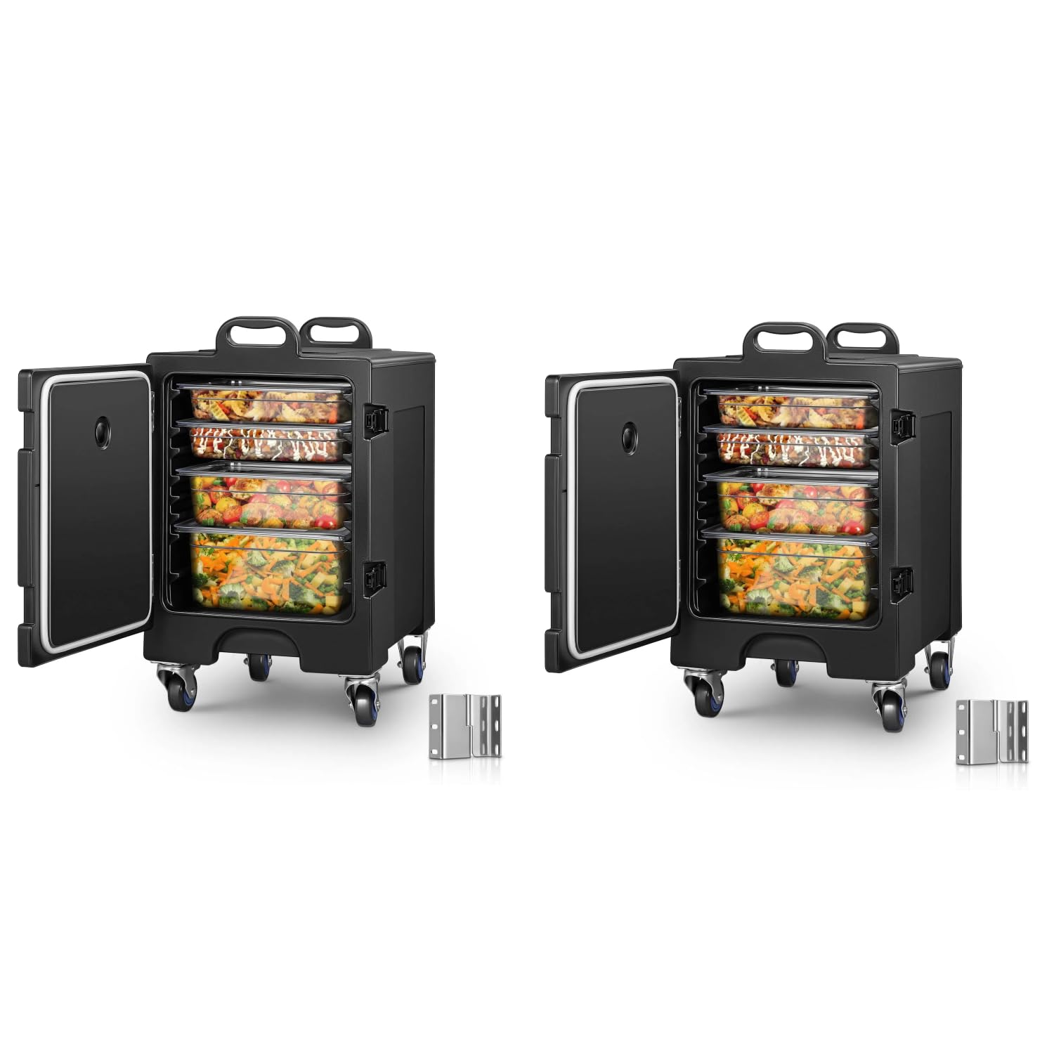 Catering Food Warmer, LLDPE Insulated Food Pan Carrier for Stackable, Handles, Hot Box Food Warmer for Party, Restaurant 2Pcs