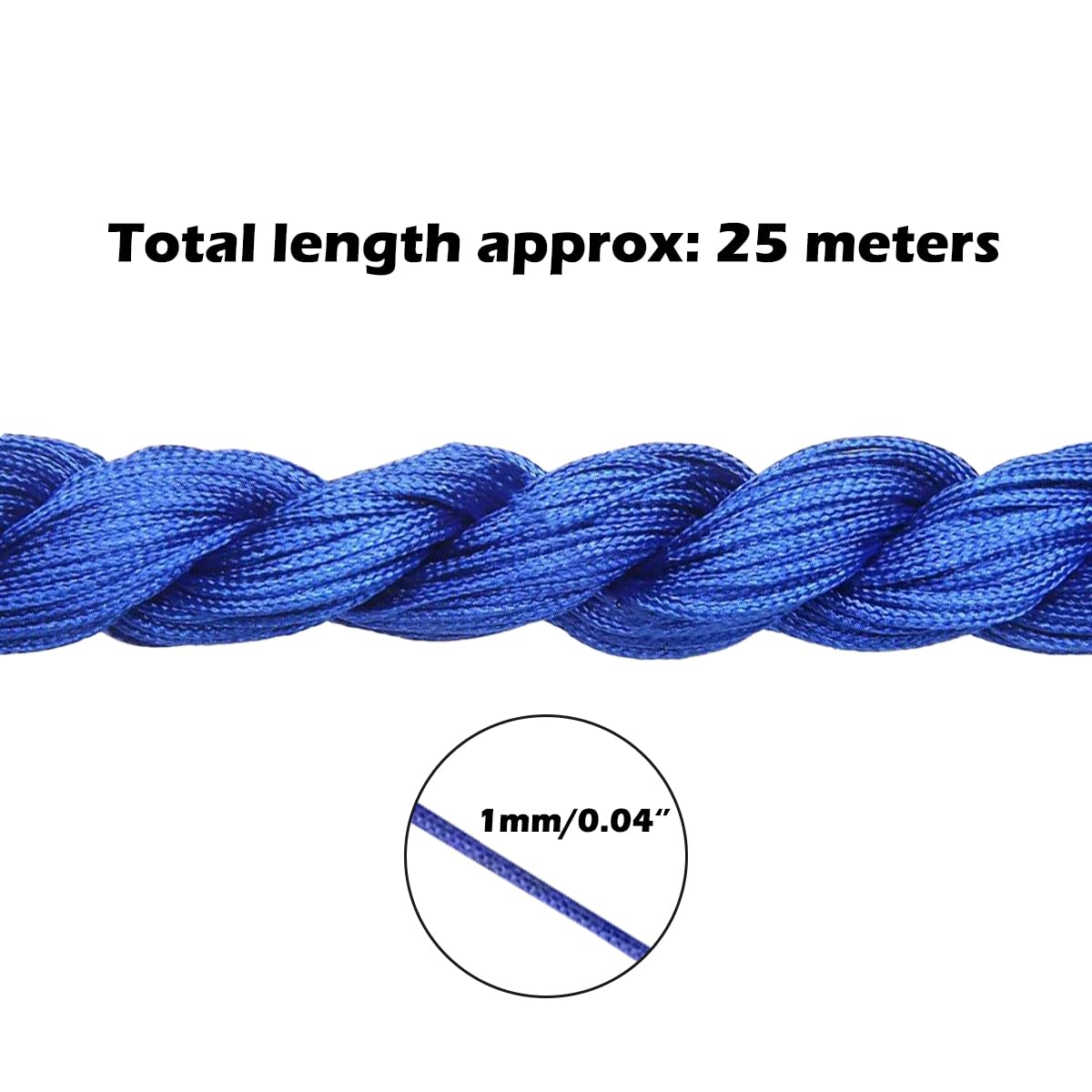 PATIKIL Cordino Nylon 1.5mm X 50m - Filo Intrecciato Rosa Per Braccialetti, Perline, Macramè, Gioielli Fai Da Te - 4