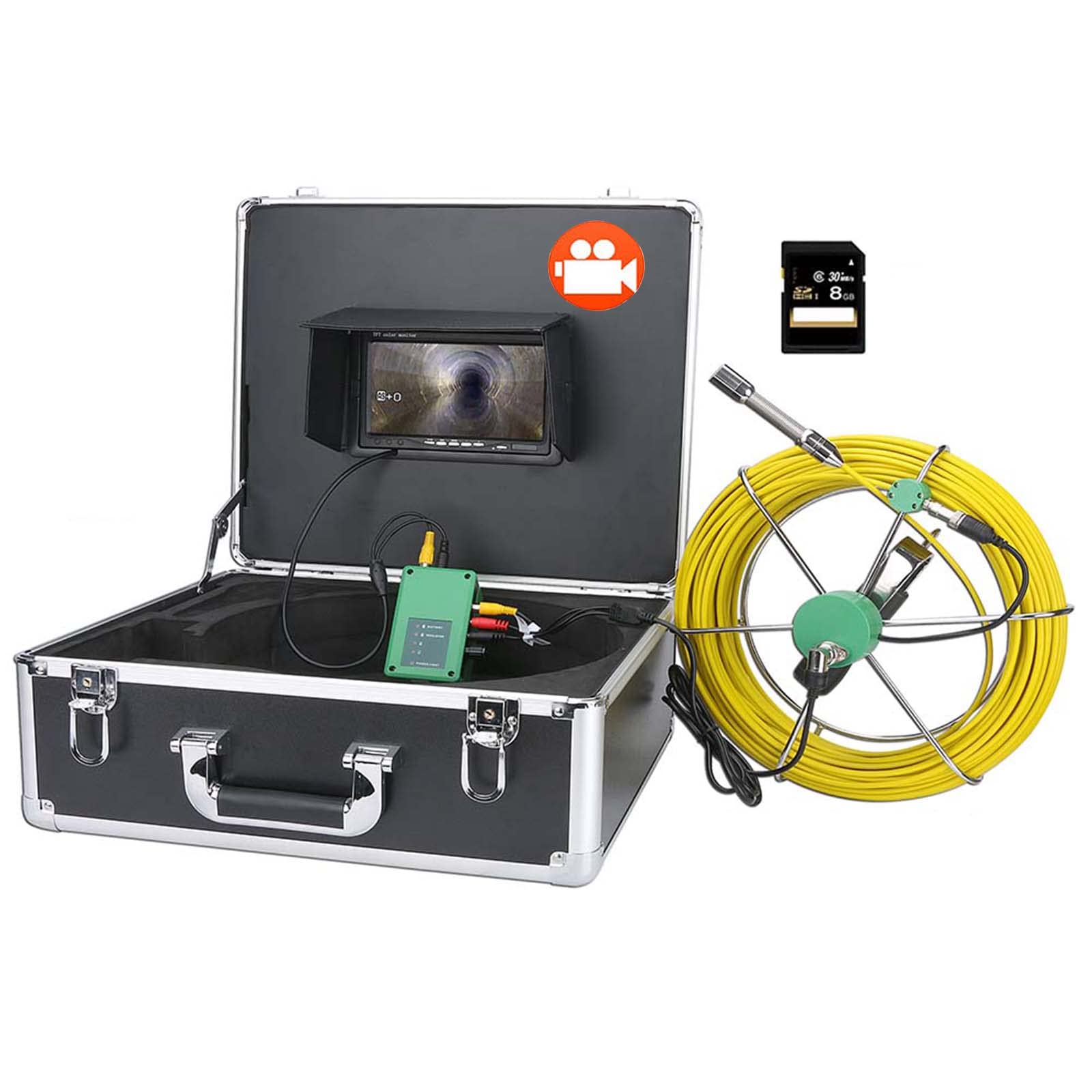 YNIYUJKL Sewer Camera Industrial Endoscope With Dvr Video Pipeline Inspection Equipment 7-Inch Lcd Monitor Industrial Pipeline Inspection Camera 1000 Tvl Endoscope With 8Gb S