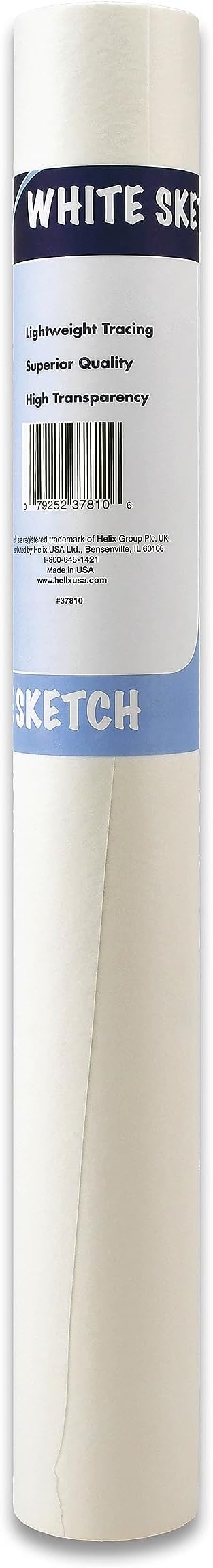 Helix Tracing & Sketching Paper Roll, White, High Transparency, 18 Inches x 50 Yards (37810)