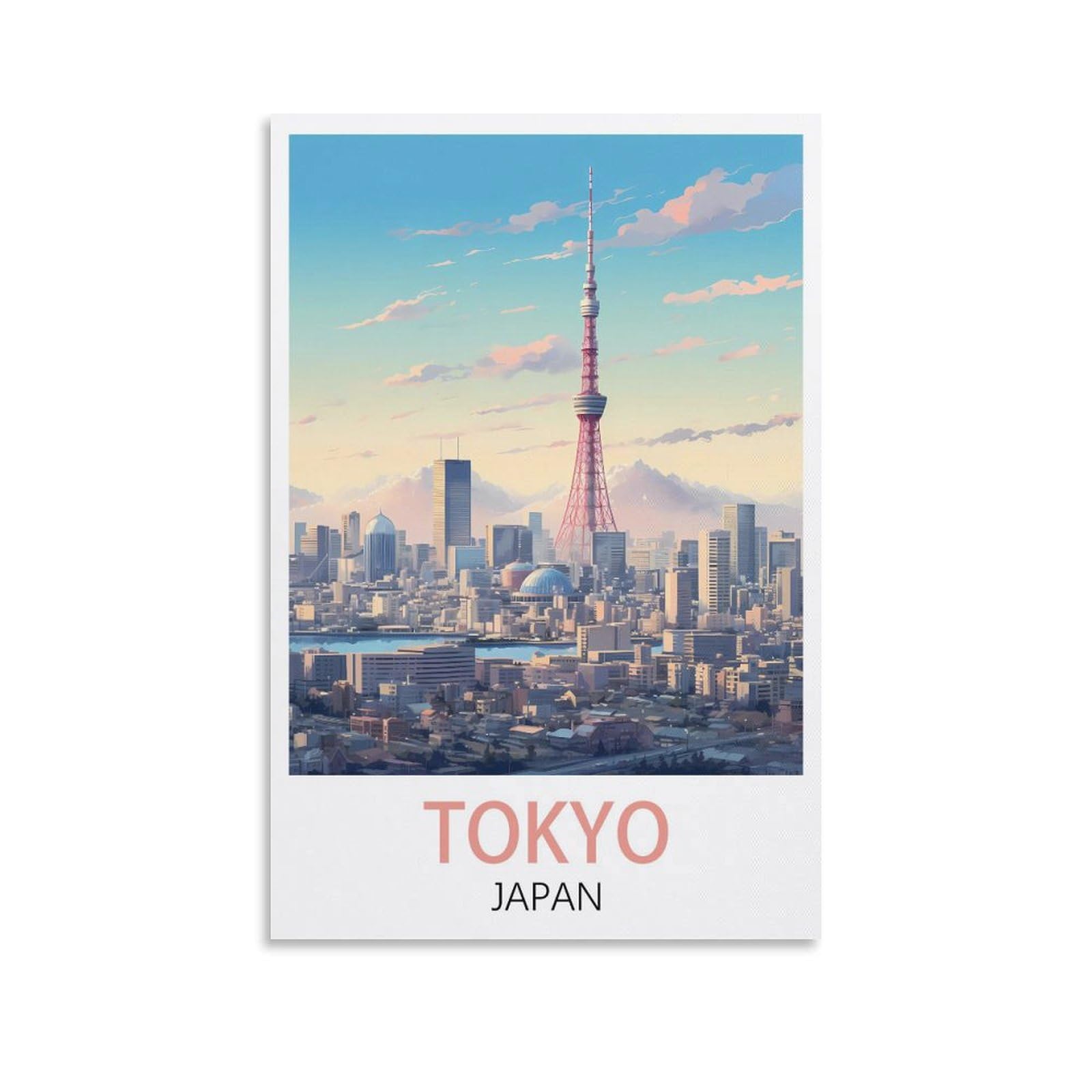 Losnabo Unframe-Style Tokyo Japan Vintage Travel Poster 16X24inch(40X60cm) Canvas Wall Poster And Art Picture Print Modern Home Bedroom Decor