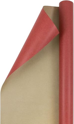 Miniatura 6 de JAM Paper Papel de regalo  Papel de regalo Kraft  50 pies cuadrados en total  Papel kraft negro  2 rollos por paquete
