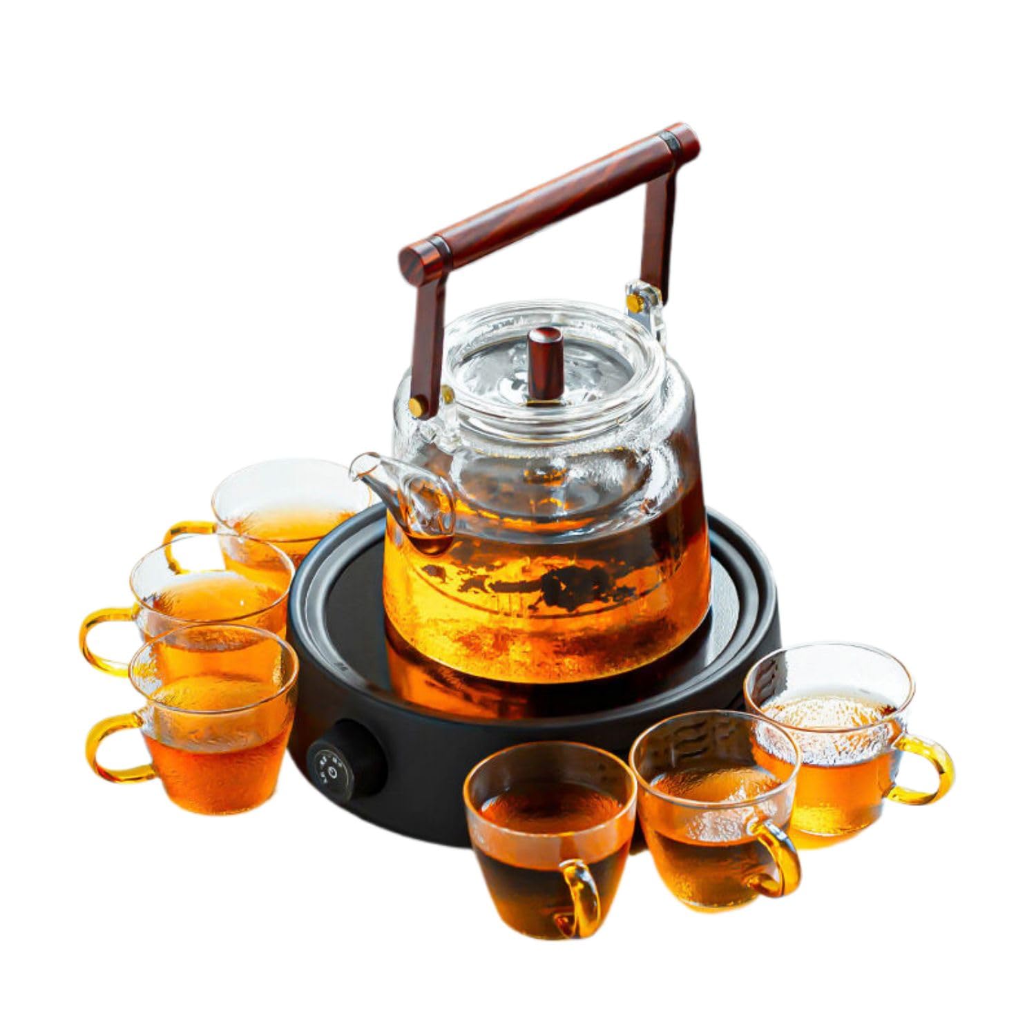 HQHYGM DFSHGDF1253 Botella de infusión de té de Vidrio Taza de té Botella de infusión de té de Vidrio Taza de té Tetera de Vidrio Resistente a Altas temperaturas Tetera humeante Hervidor de viga de