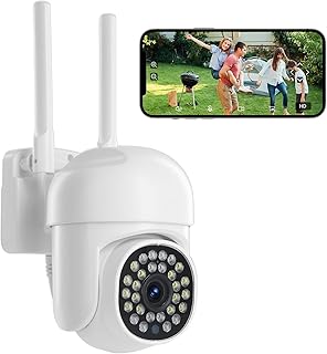 WAKERUG Security Camera Outdoor with Night Vision, PTZ Camera 360° View, 2 Way Audio, 1080P Home 2.4G Wireless Wifi Camera, CCTV Camera Outdoor for Home, Farm, Orchard