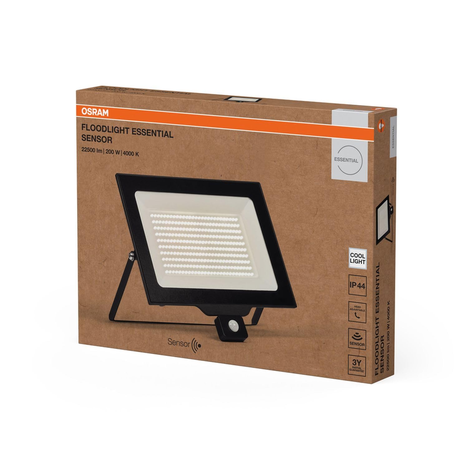 Licht-Erlebnisse LED Außenstrahler mit Bewegungsmelder Aluminium Schwarz 4000 K IP44 Außen Fassade Hof Einfahrt Garage H:34.1 cm Spot Garten