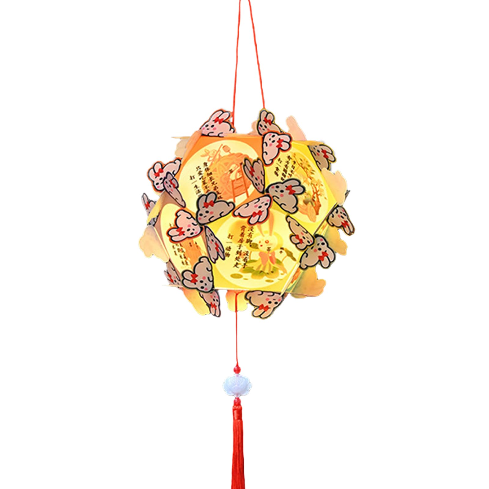 Tsophreniq 5 Set Hydrangeas Lamps for Festival Celebration Rabbits Lamp Home Ornament Handheld Glowing Light Decoration Chinese Scaldfish Light Decoration